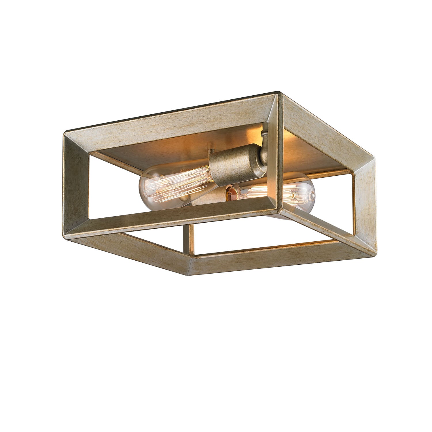 Golden Lighting Smyth 2-light Flush Mount in White Gold