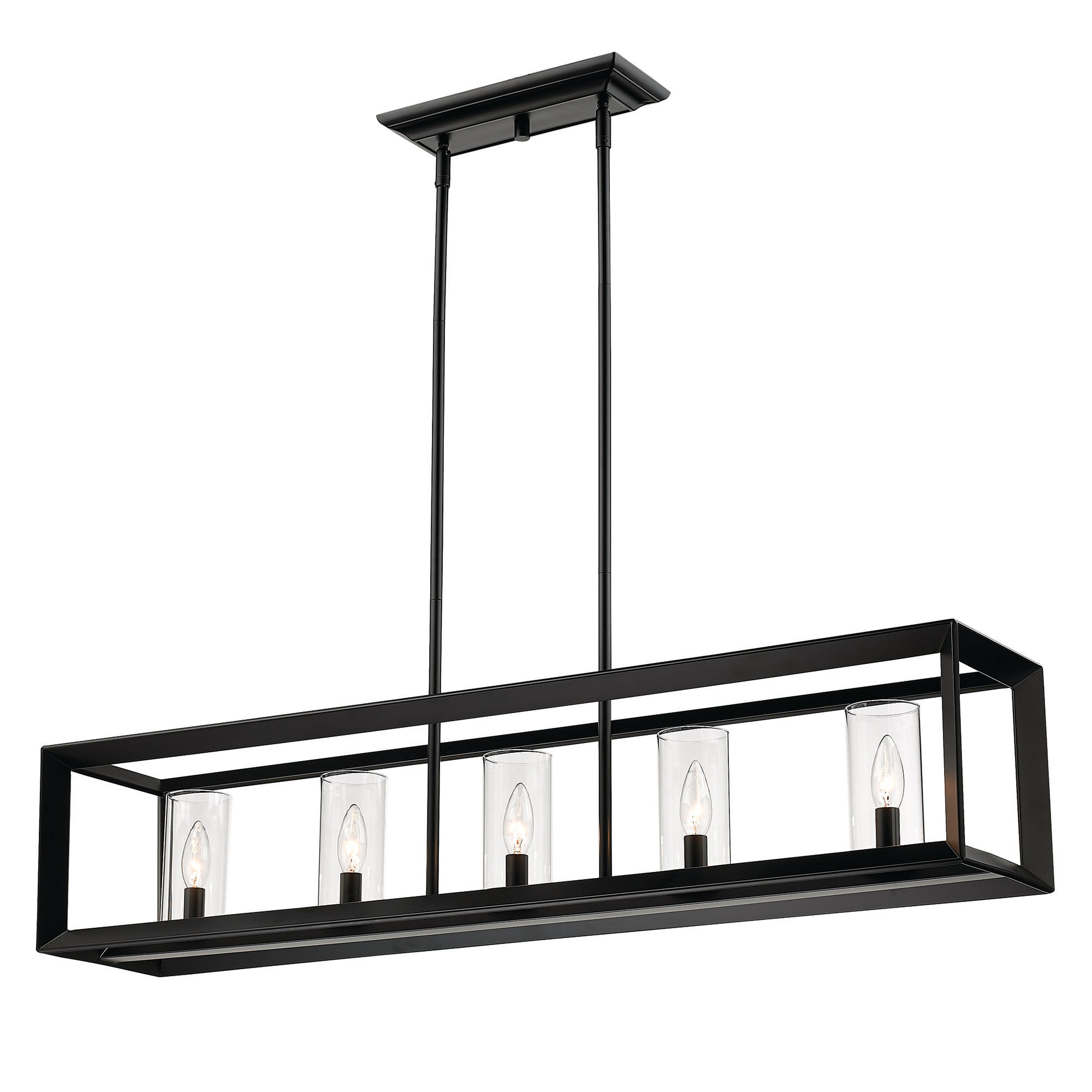 Golden Lighting Smyth 5-light Island Light in Matte Black - - Golden Lighting