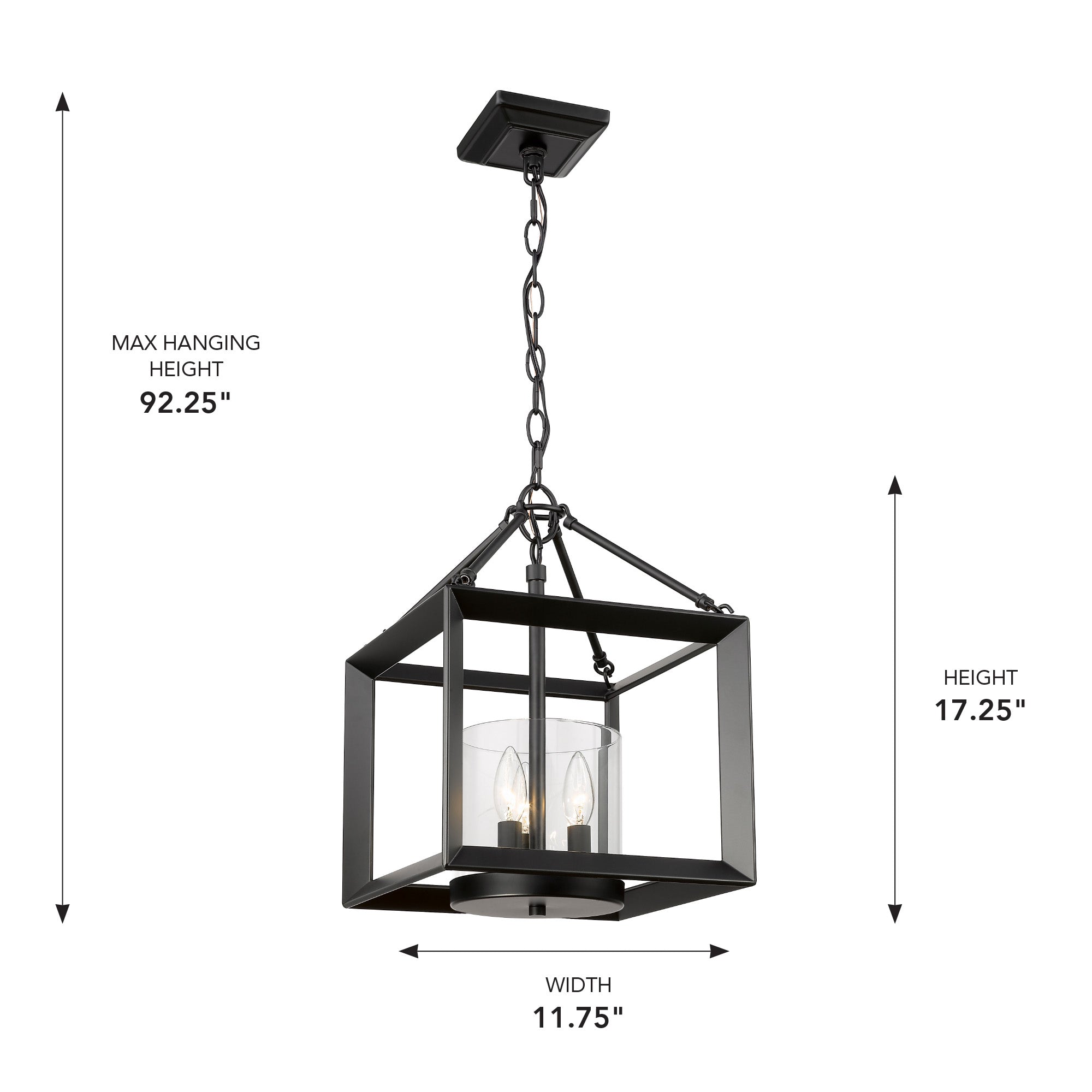 Golden Lighting Smyth 3-light Chandelier in Matte Black - - Golden Lighting