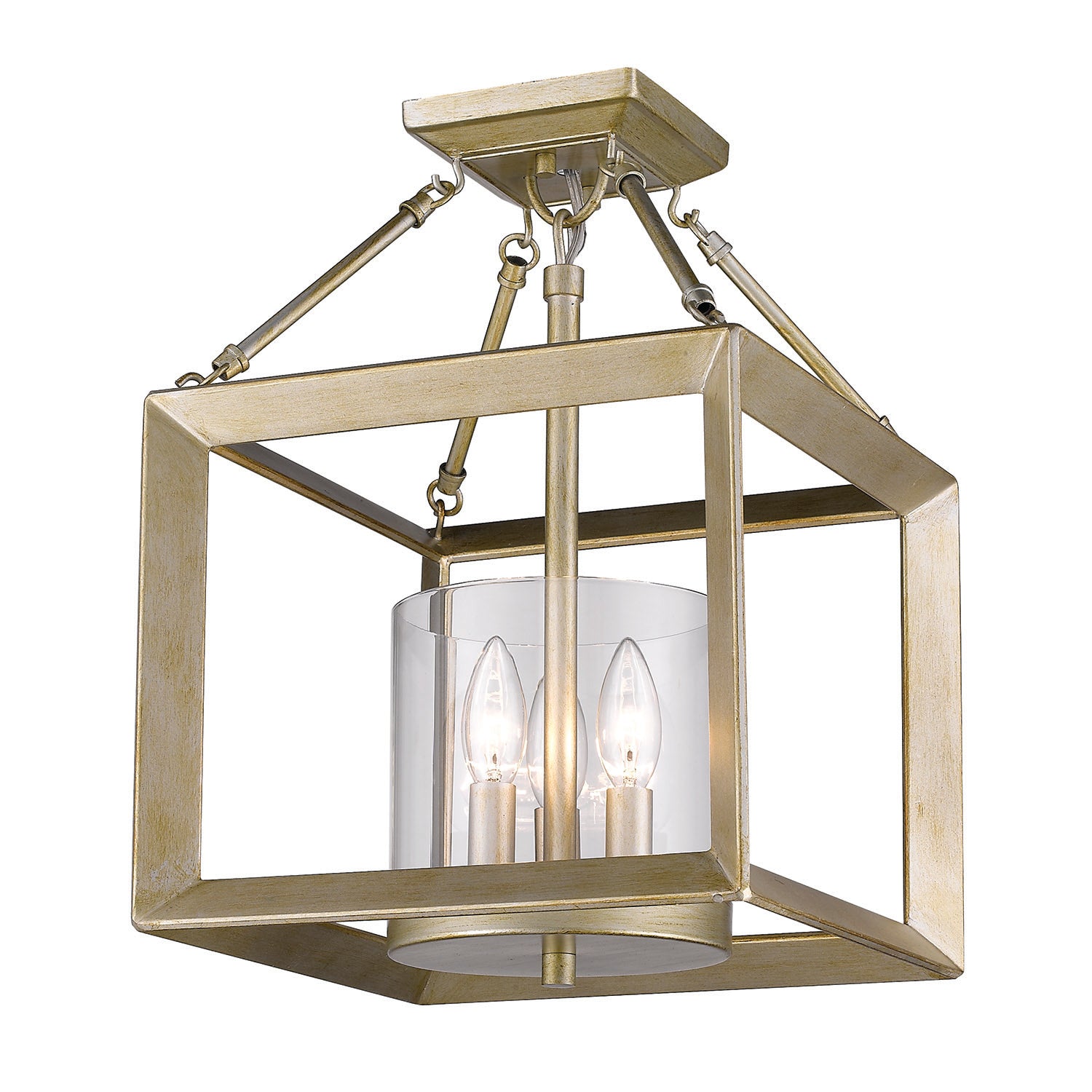 Golden Lighting Smyth 3-light Chandelier in White Gold