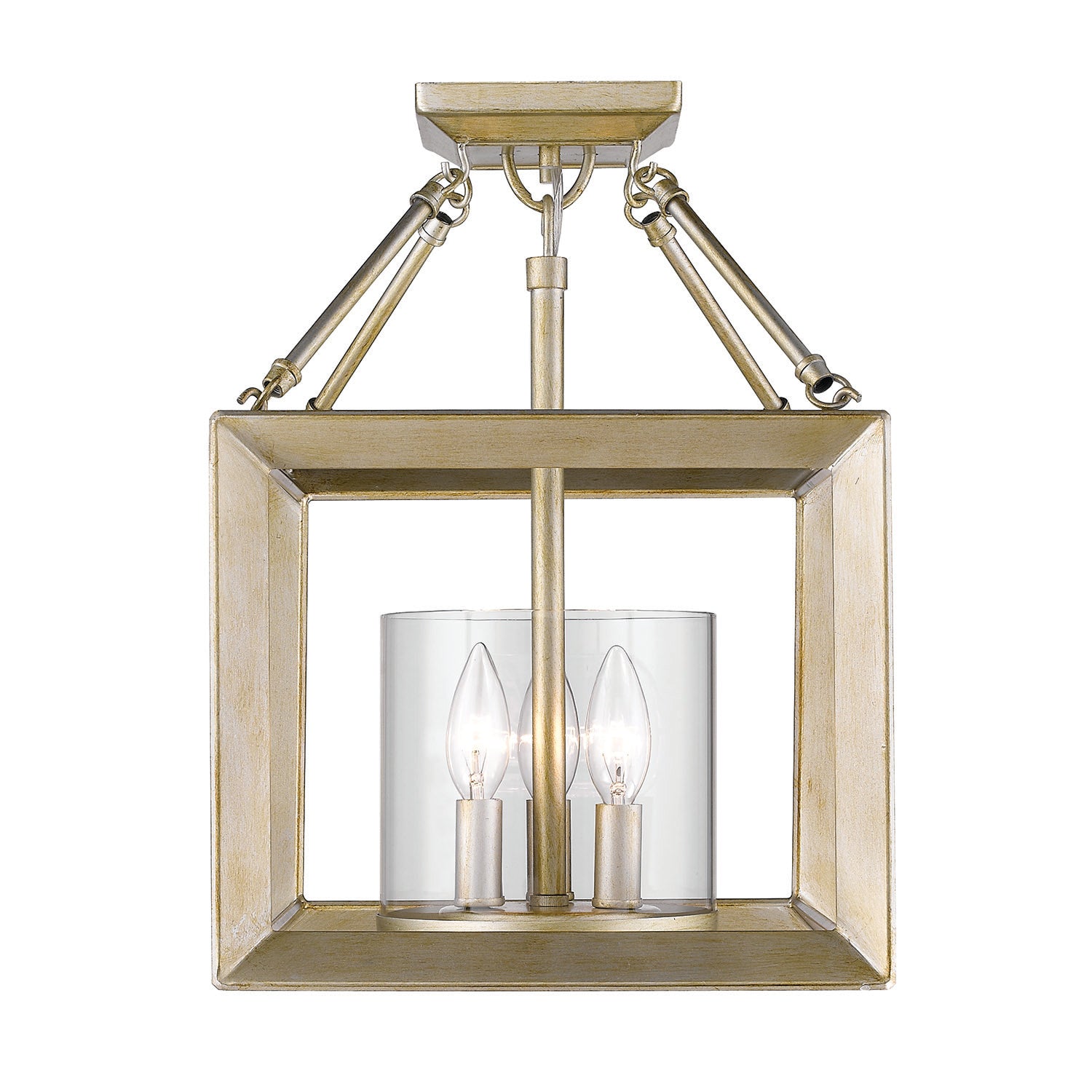 Golden Lighting Smyth 3-light Chandelier in White Gold