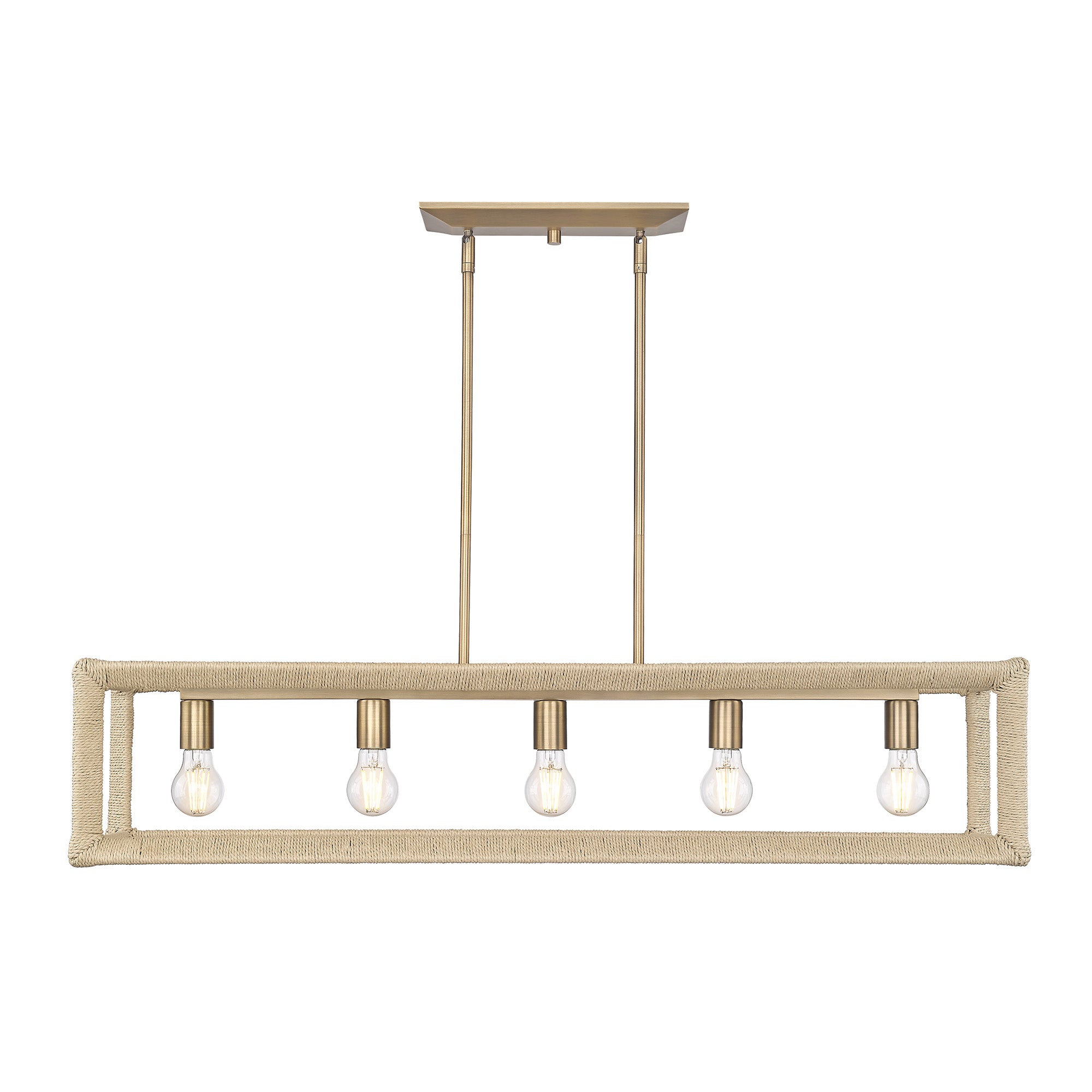 Kimber 5-light Island Light in Modern Brass