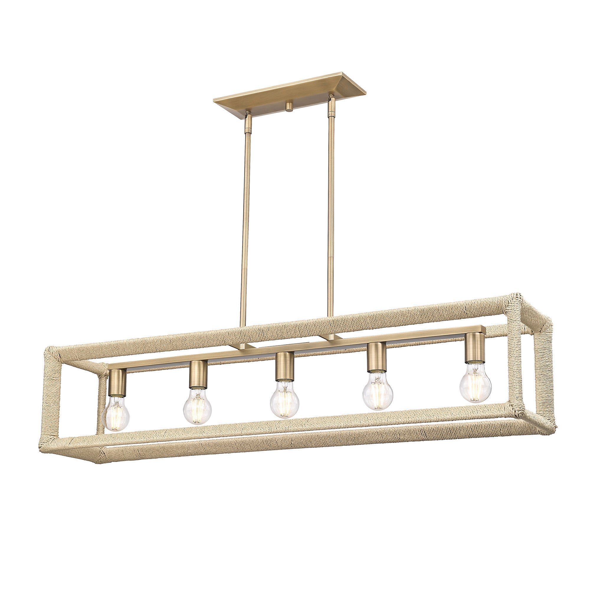 Kimber 5-light Island Light in Modern Brass - - Golden Lighting