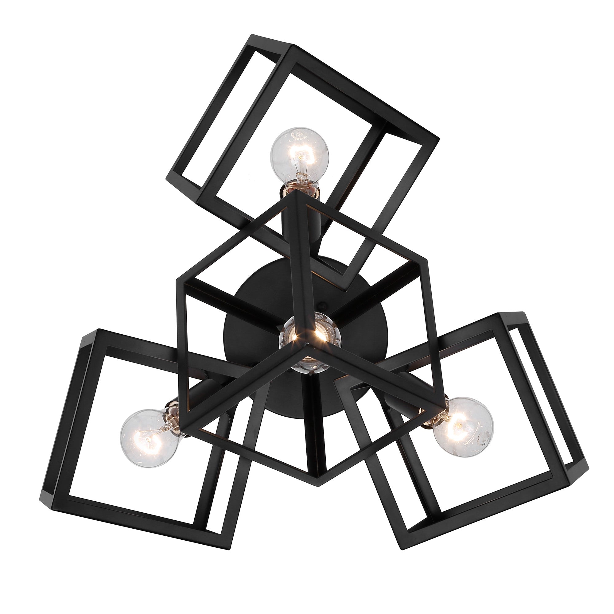 Golden Lighting Cassio 4-light Semi-Flush Mount in Matte Black - - Golden Lighting
