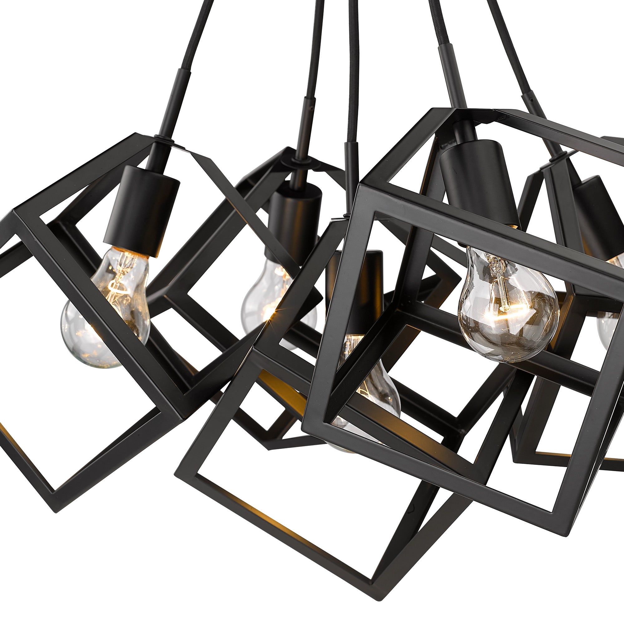 Golden Lighting Cassio 5-light Chandelier in Matte Black - - Golden Lighting