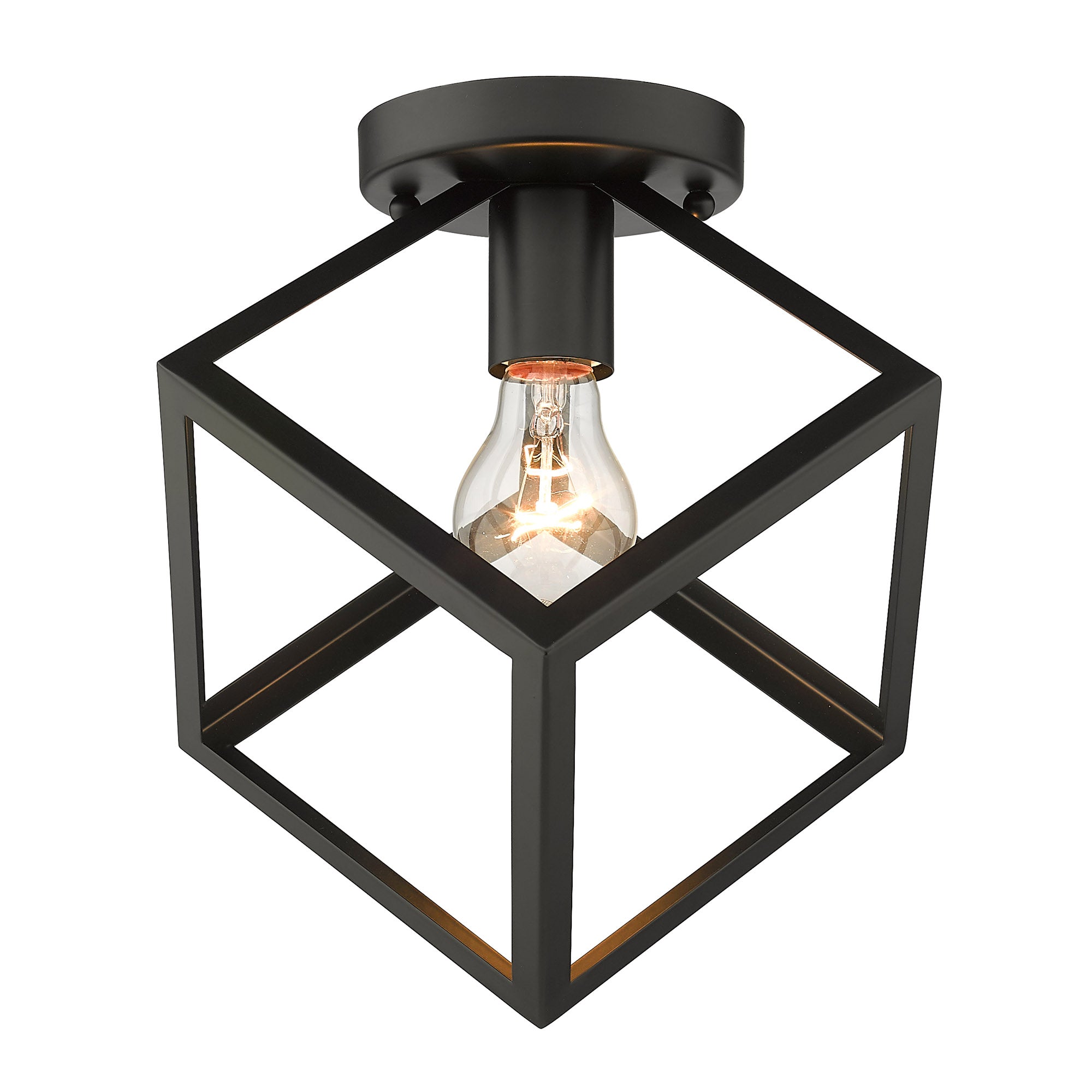 Golden Lighting Cassio 1-light Flush Mount in Matte Black - - Golden Lighting