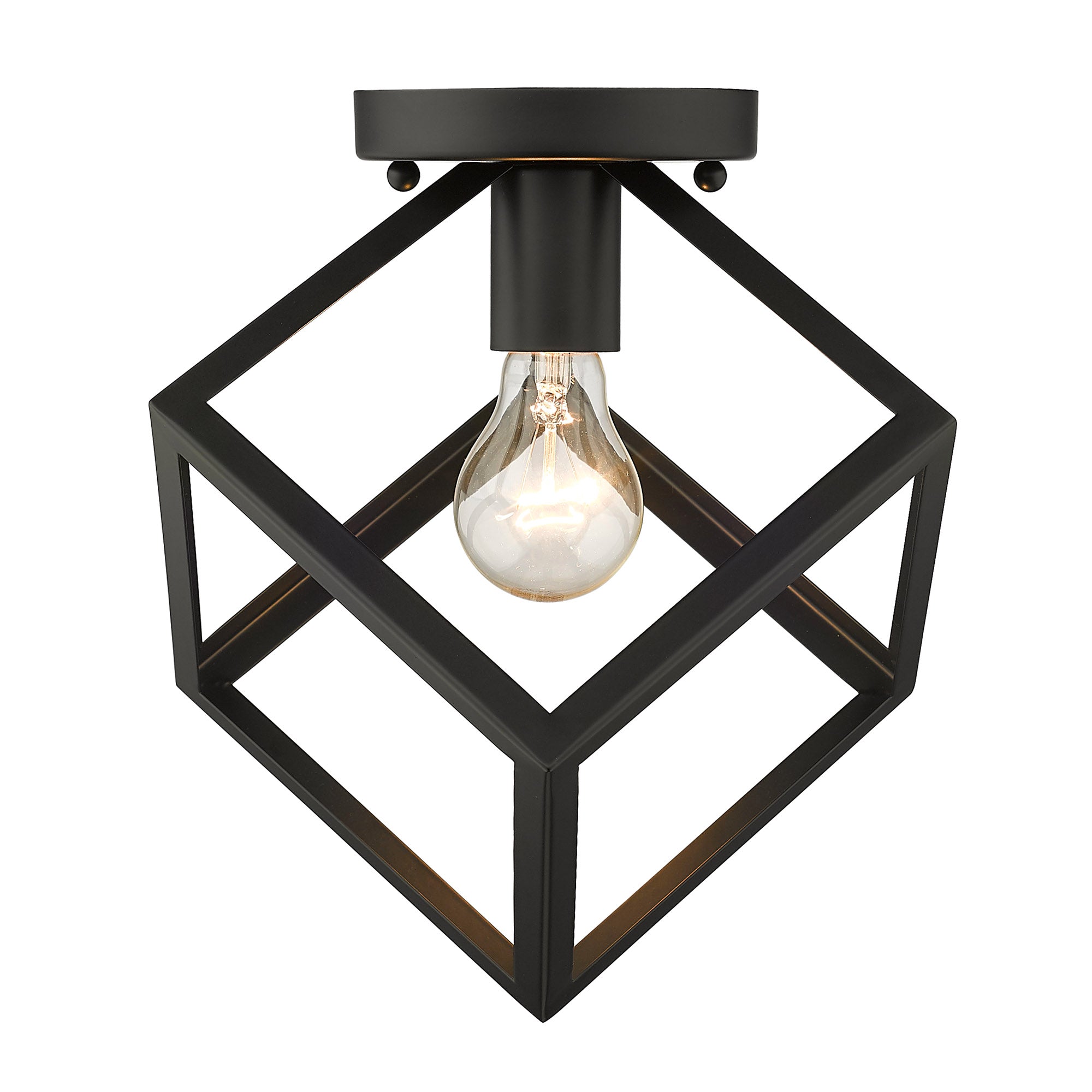 Golden Lighting Cassio 1-light Flush Mount in Matte Black - - Golden Lighting