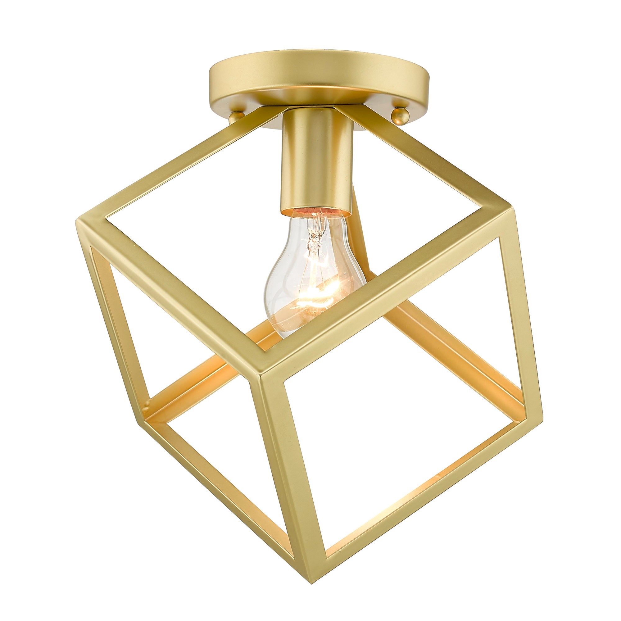 Golden Lighting Cassio 1-light Flush Mount in Olympic Gold