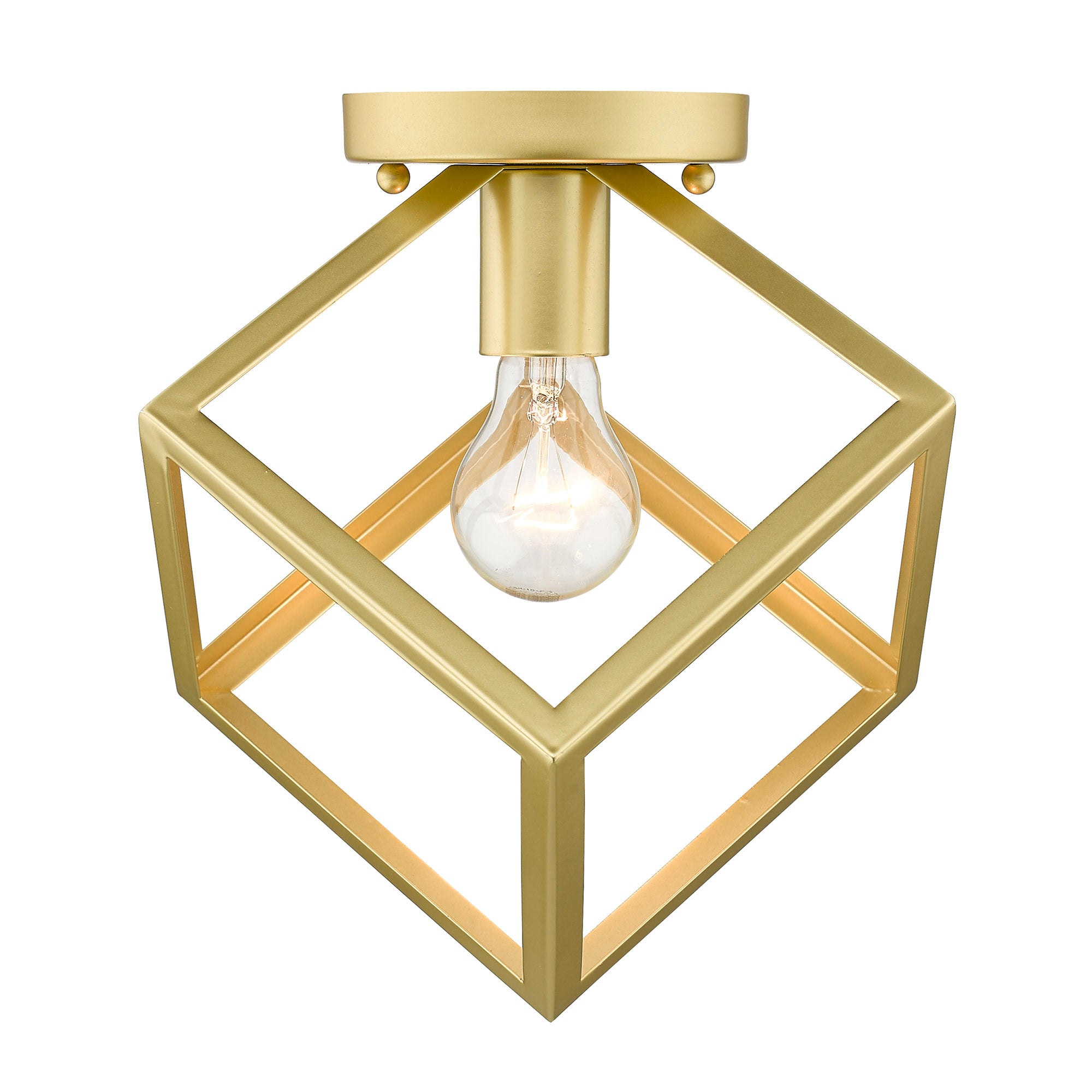 Golden Lighting Cassio 1-light Flush Mount in Olympic Gold