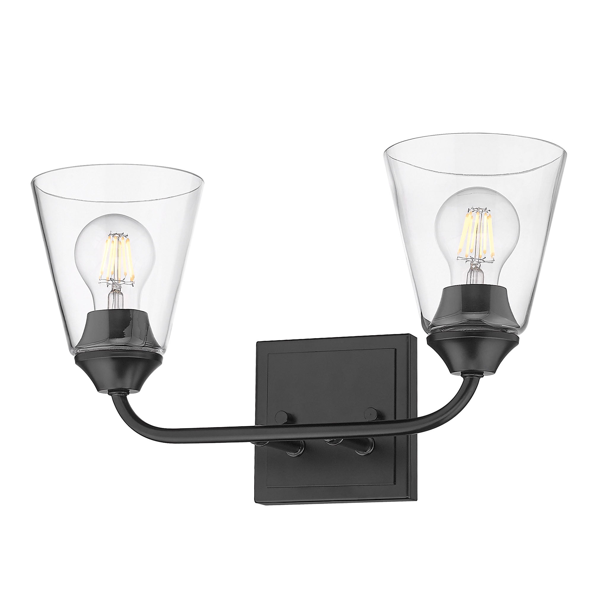 Golden Lighting Ormond 2-light Vanity in Matte Black - - Golden Lighting