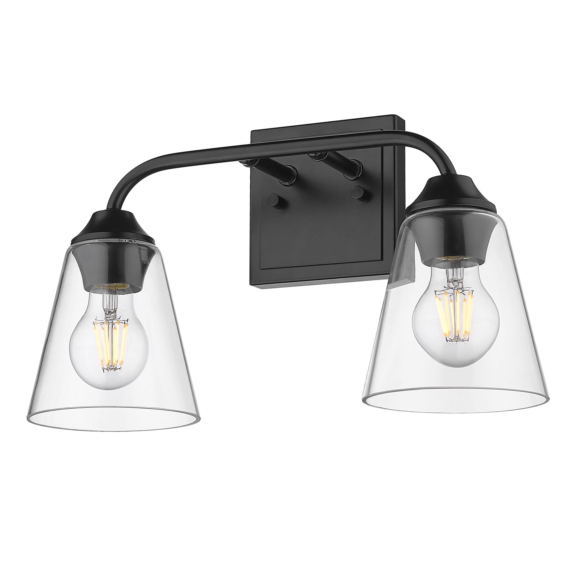 Golden Lighting Ormond 2-light Vanity in Matte Black - Default Title - Golden Lighting