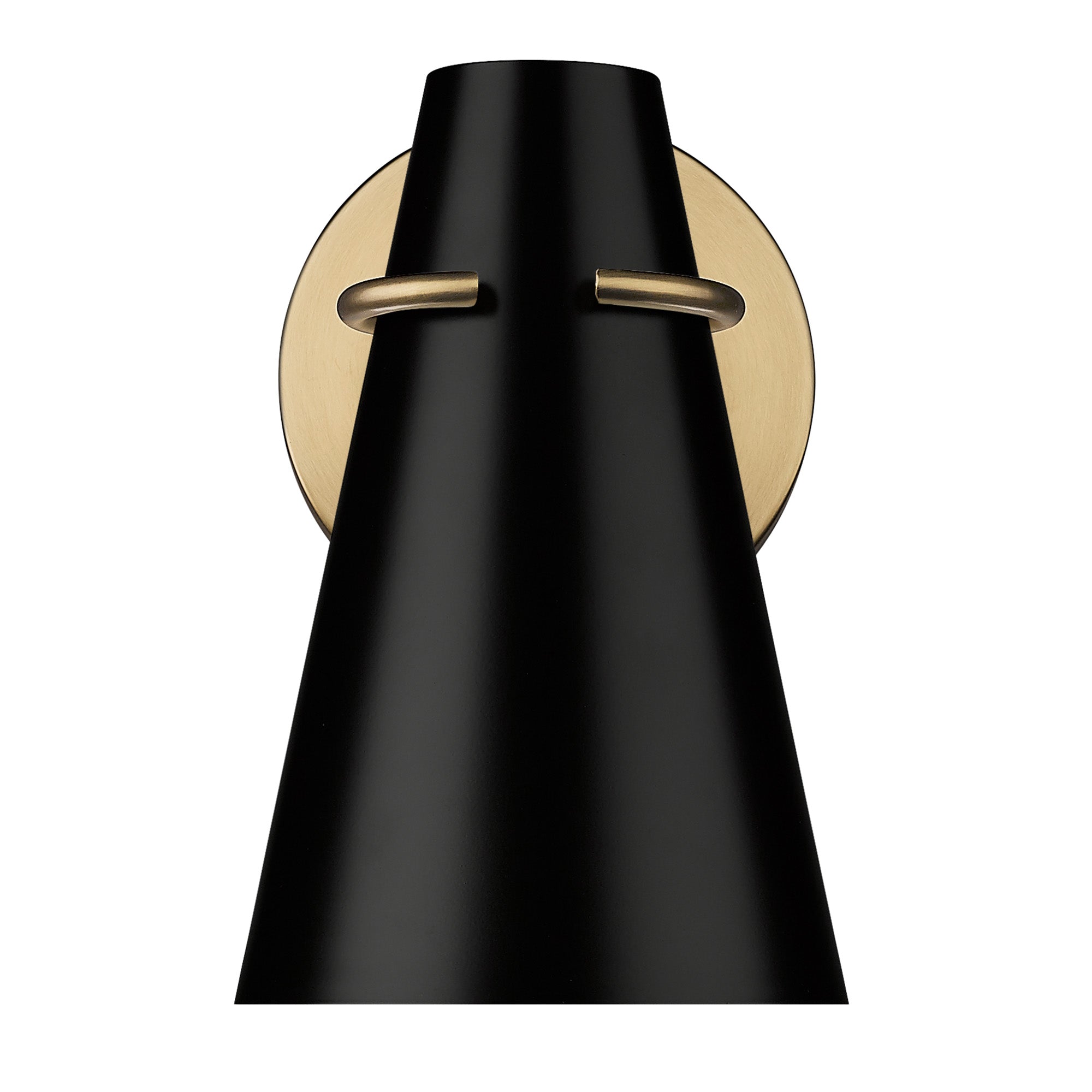 Golden Lighting Reeva 1-light Wall Sconce in Modern Brass and Matte Black shade - - Golden Lighting