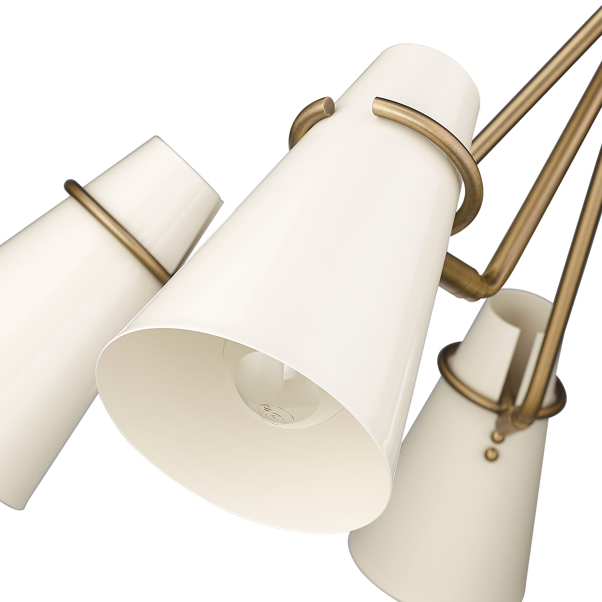 Golden Lighting Reeva 5-light Chandelier in Modern Brass and Glossy Ecru shade - - Golden Lighting