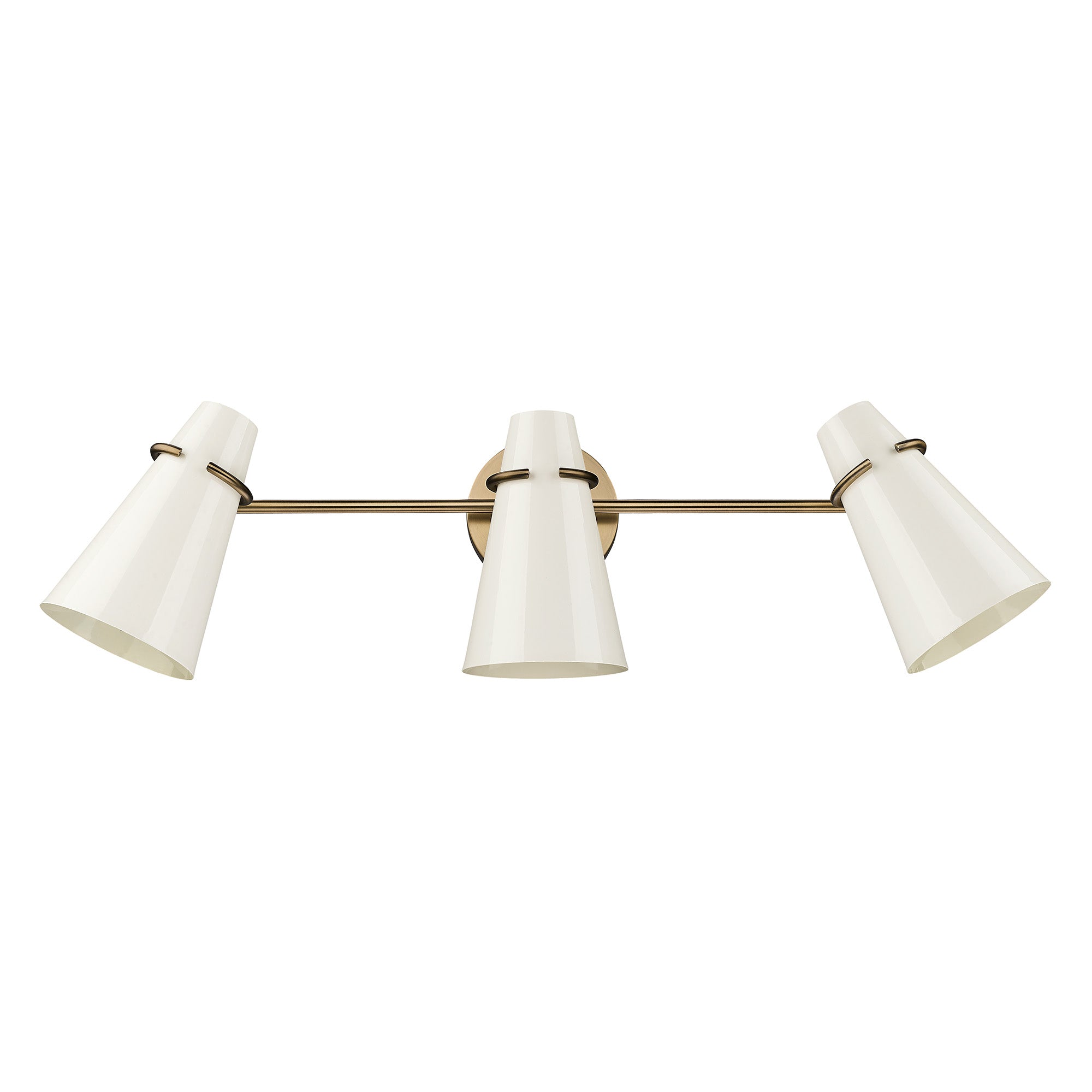 Golden Lighting Reeva 3-light Vanity in Modern Brass and Glossy Ecru shade