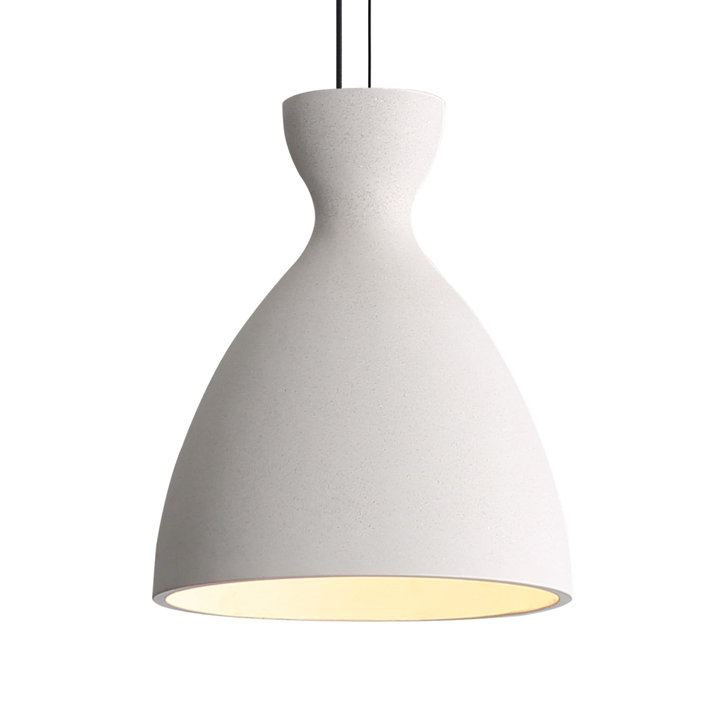 Golden Lighting Aethera 10in Integrated LED Pendant in White Sandstone Cement - - Golden Lighting