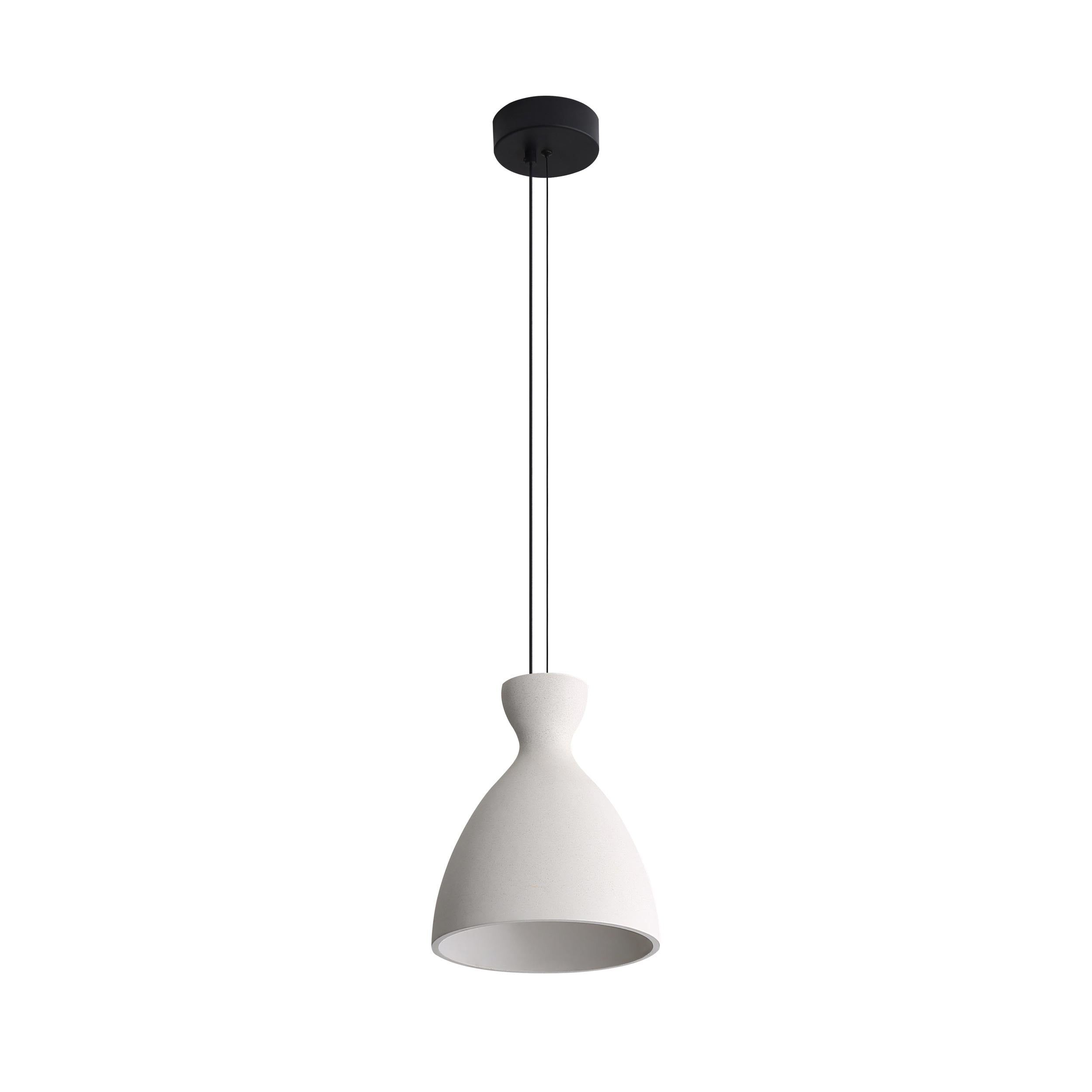 Golden Lighting Aethera 10in Integrated LED Pendant in White Sandstone Cement - - Golden Lighting