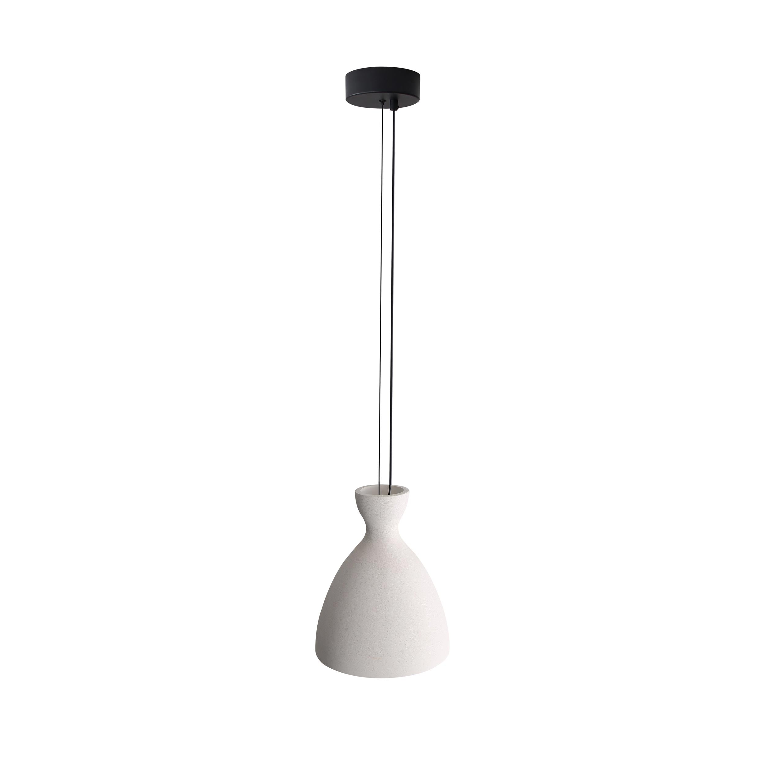 Golden Lighting Aethera 10in Integrated LED Pendant in White Sandstone Cement - - Golden Lighting