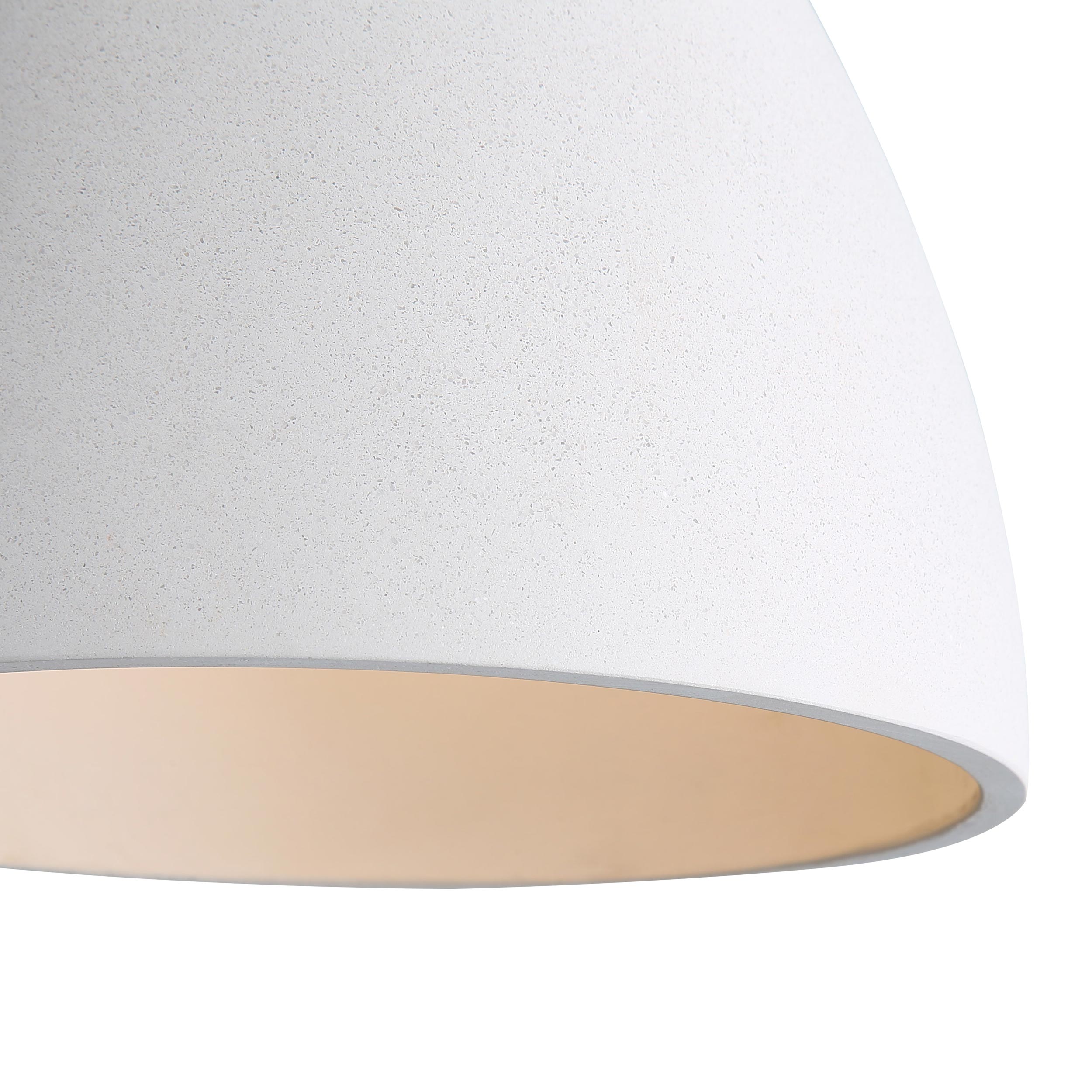 Golden Lighting Aethera 10in Integrated LED Pendant in White Sandstone Cement - - Golden Lighting