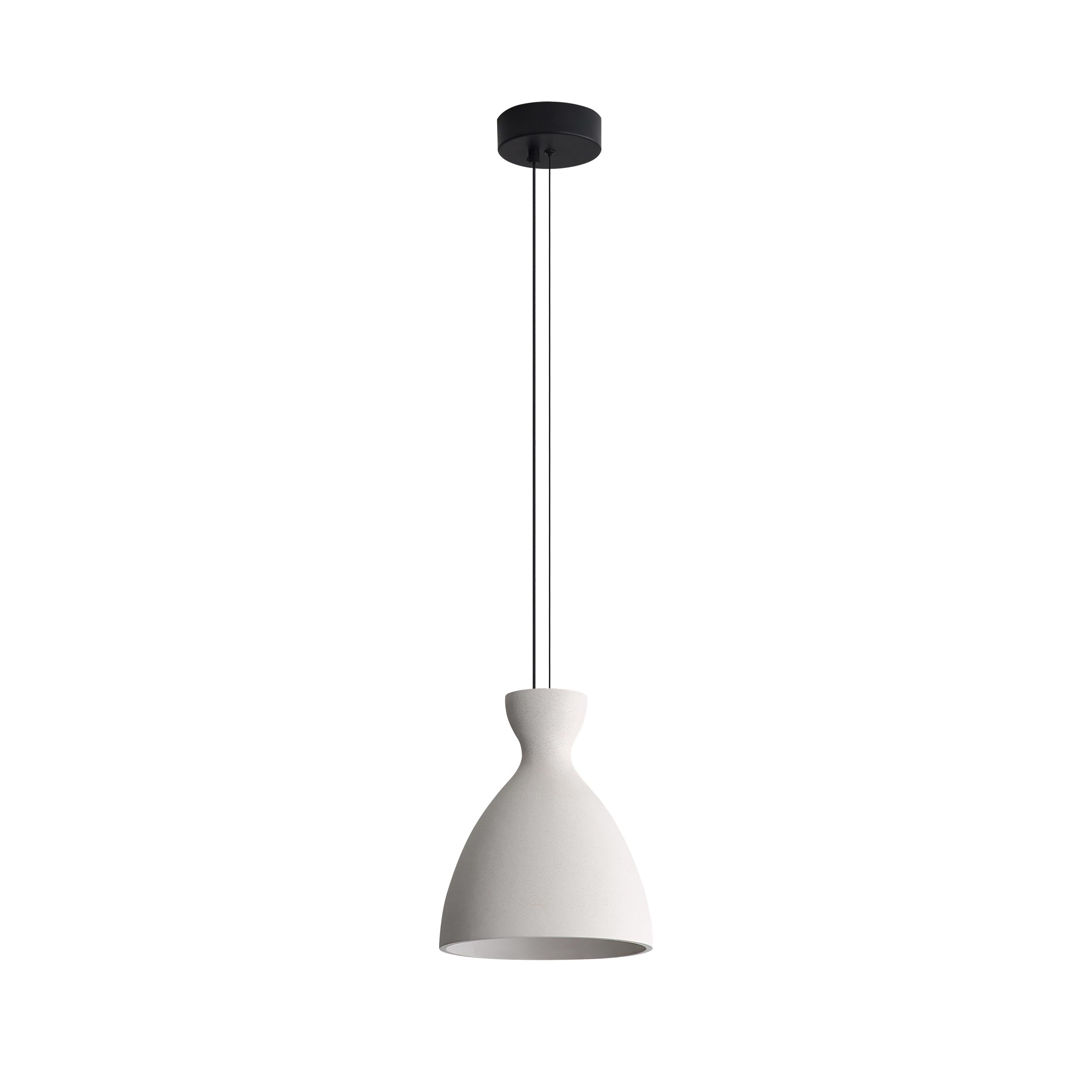 Aethera 10" LED Pendant in White Sandstone Cement - - Golden Lighting