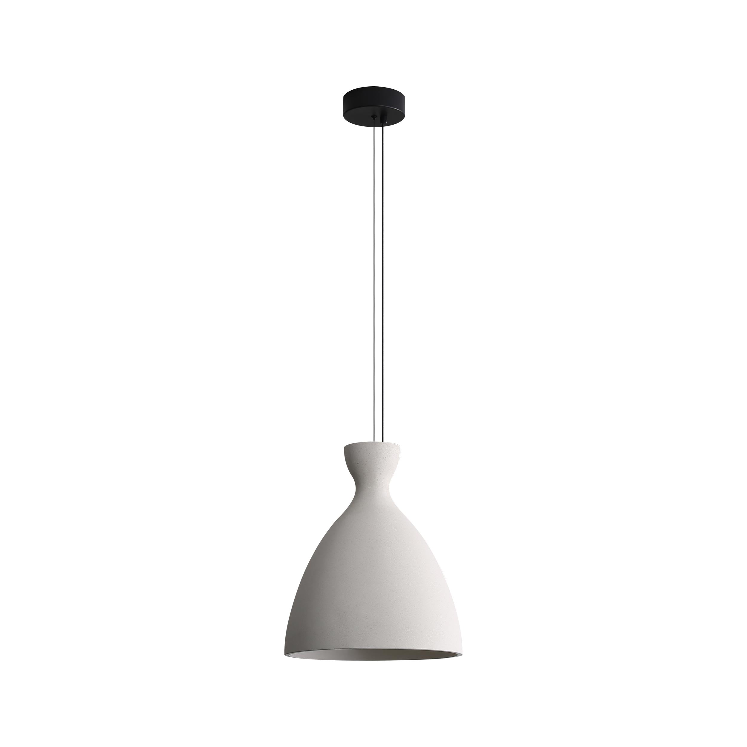 Aethera 14" LED Pendant in White Sandstone Cement - - Golden Lighting