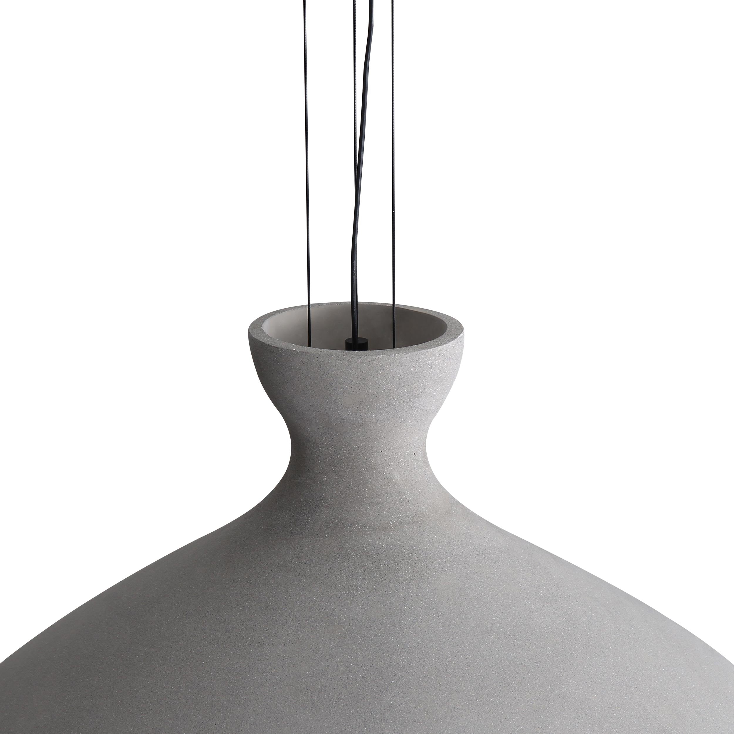 Golden Lighting Aethera 22in Integrated LED Pendant in Grey Cement - - Golden Lighting
