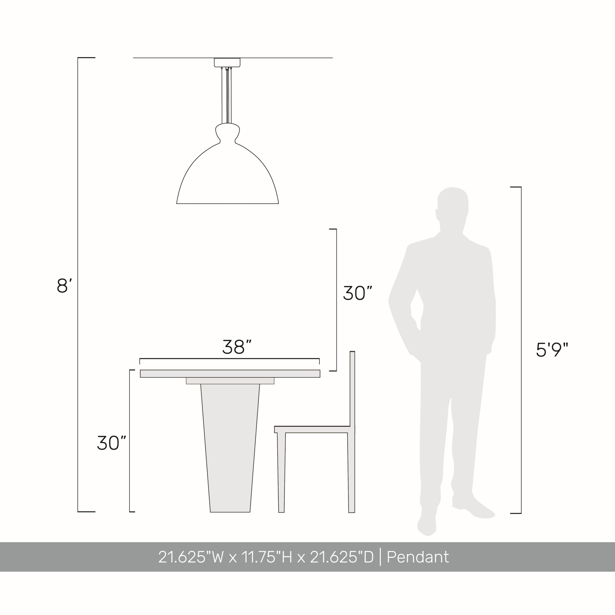 Golden Lighting Aethera 22in Integrated LED Pendant in Grey Cement - - Golden Lighting