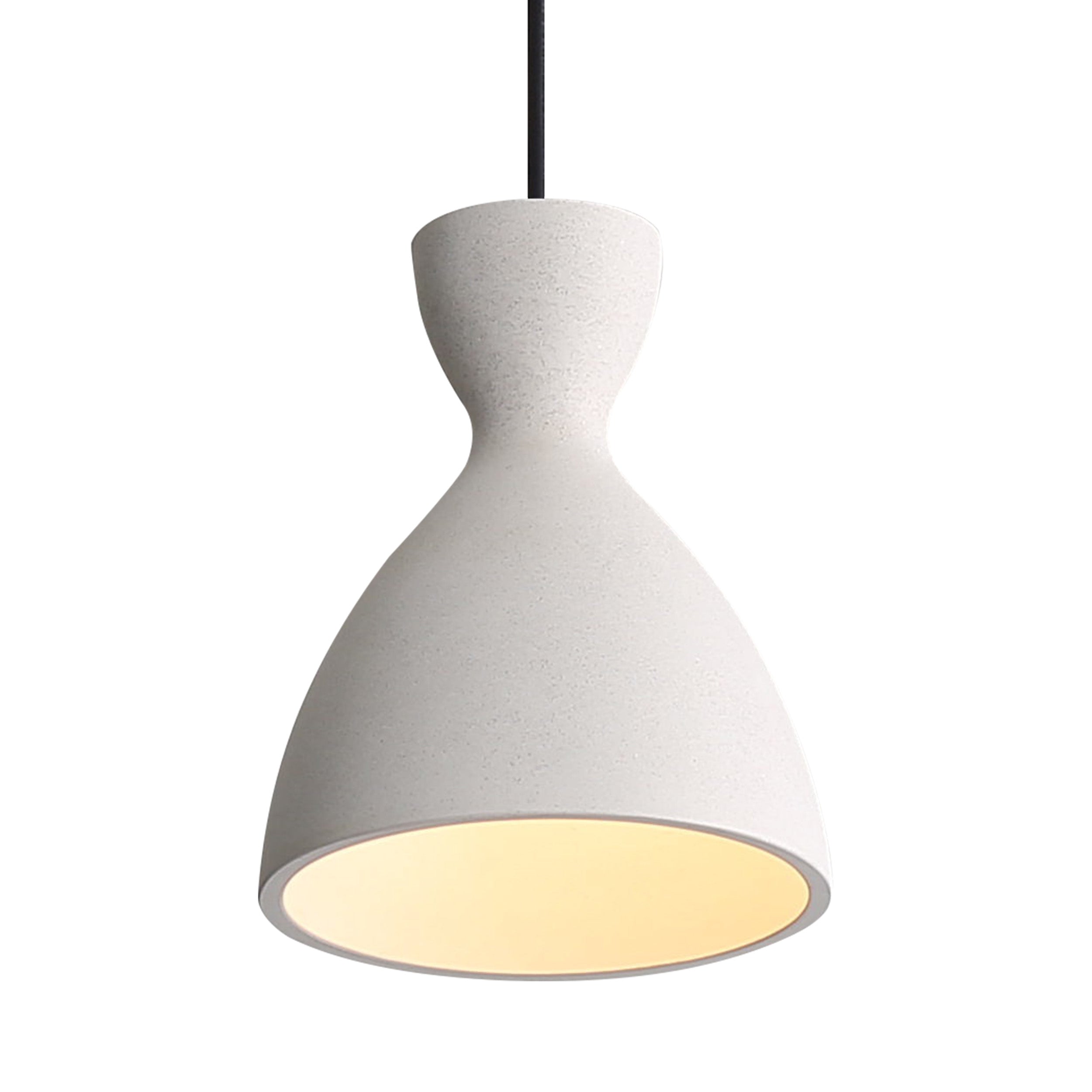 Golden Lighting Aethera 7in Integrated LED Pendant in White Sandstone Cement - Default Title - Golden Lighting