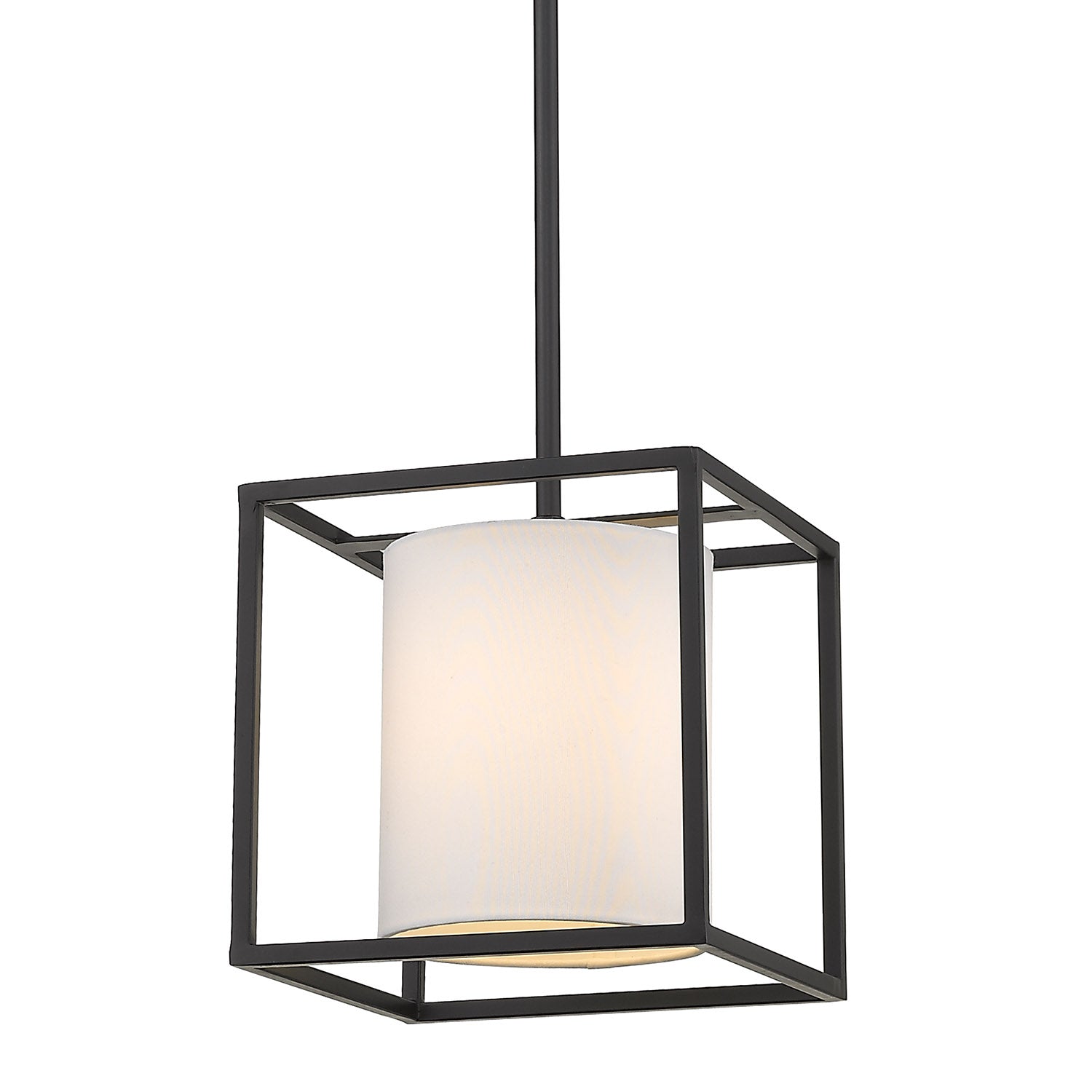 Golden Lighting Manhattan 1-light Semi-Flush Mount in Matte Black - - Golden Lighting