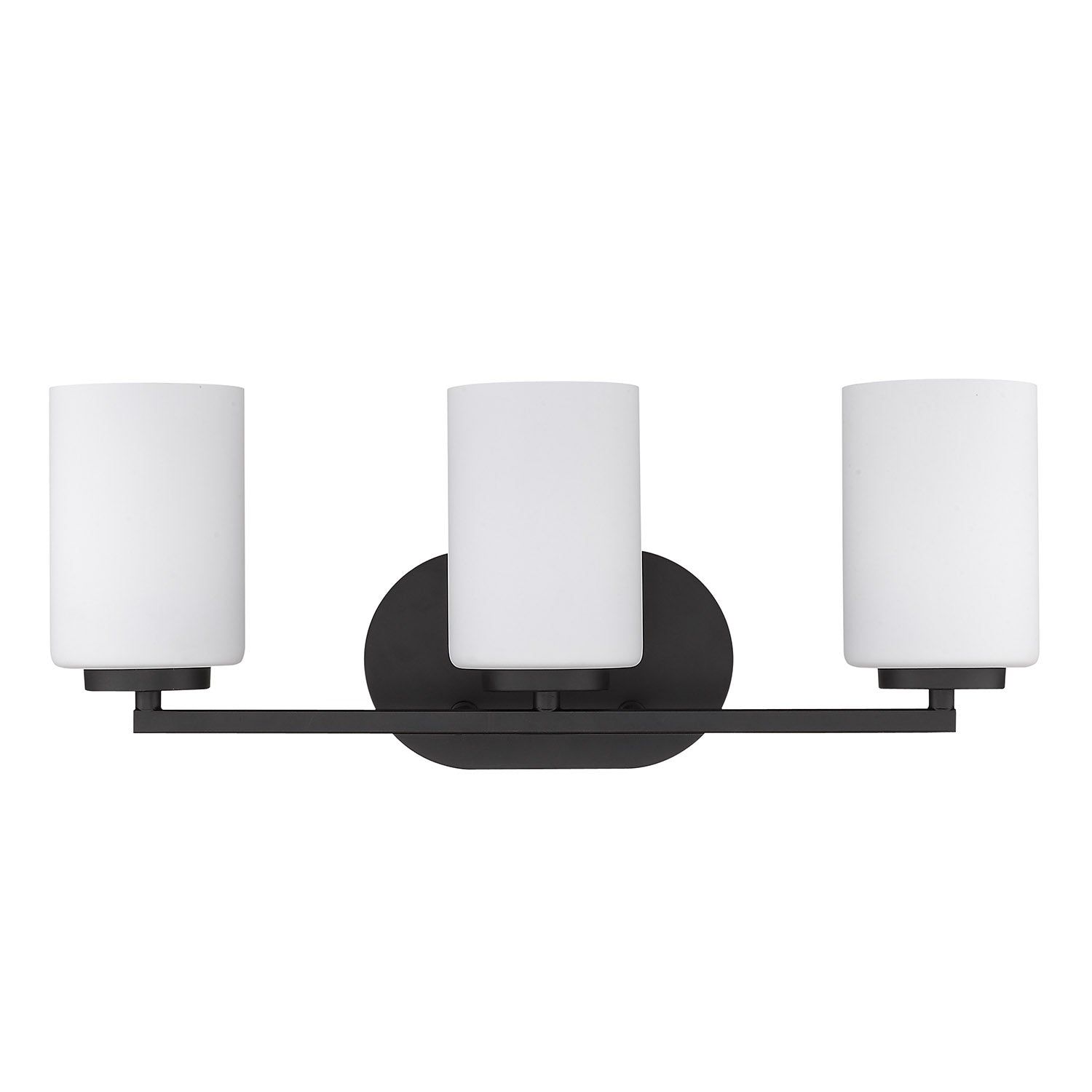 Golden Lighting Manhattan 3-light Vanity in Matte Black - - Golden Lighting