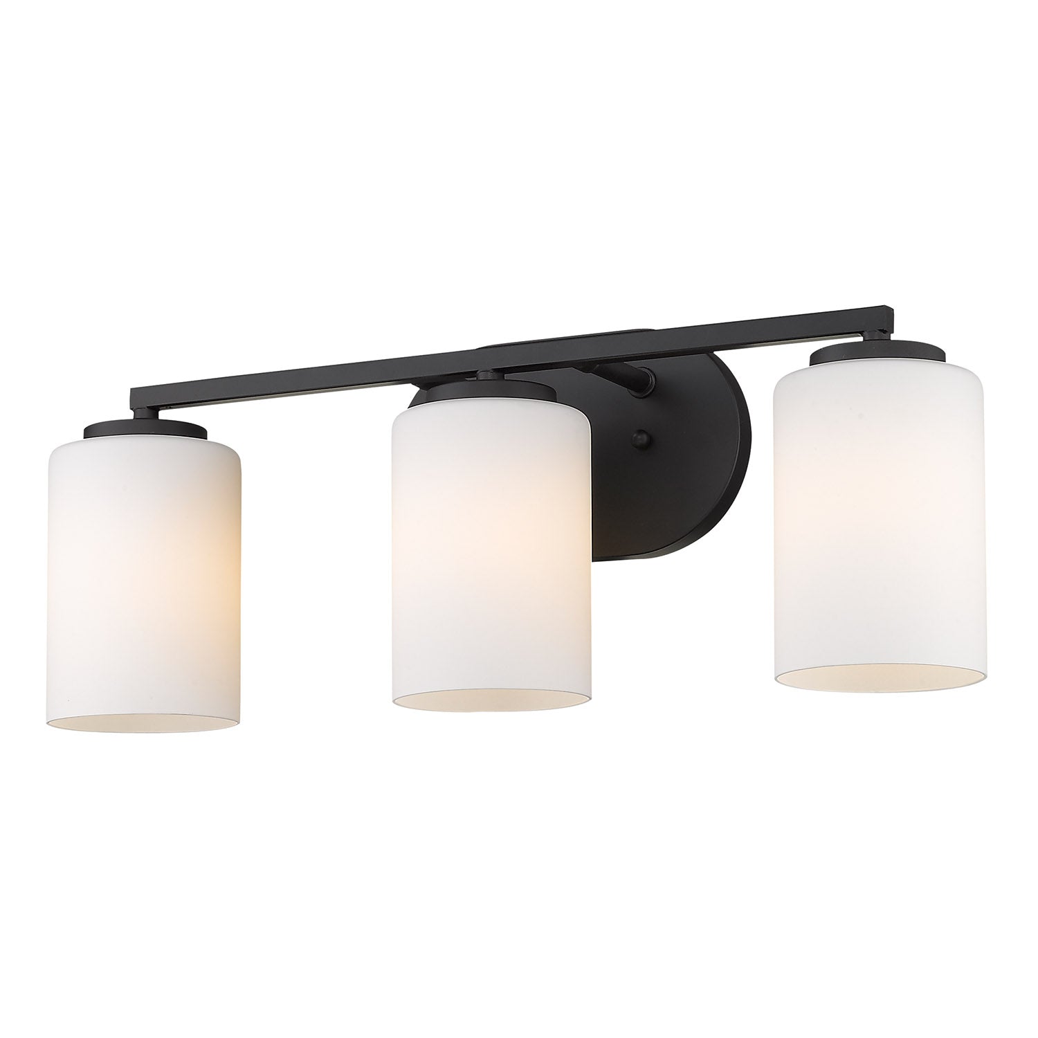 Golden Lighting Manhattan 3-light Vanity in Matte Black - - Golden Lighting