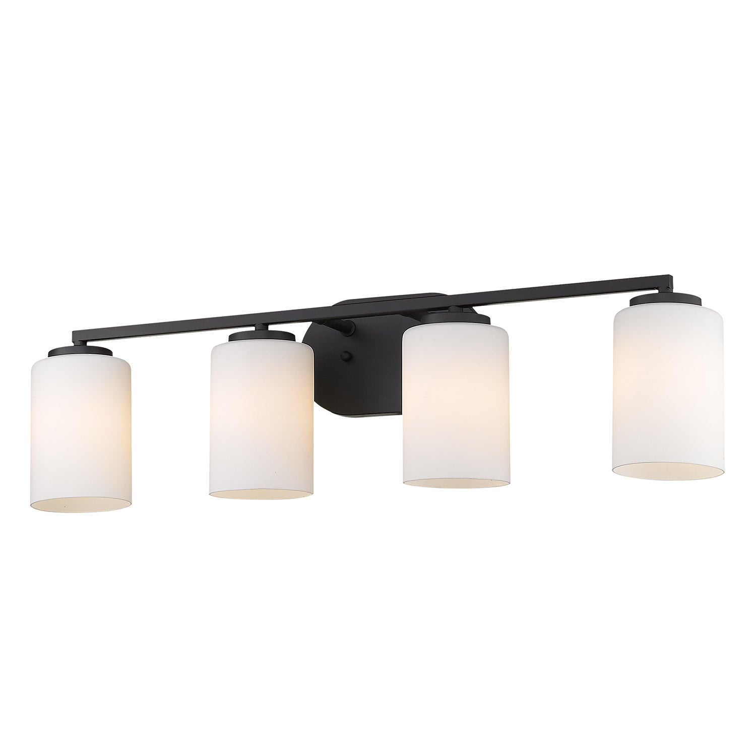 Golden Lighting Manhattan 4-light Vanity in Matte Black - - Golden Lighting