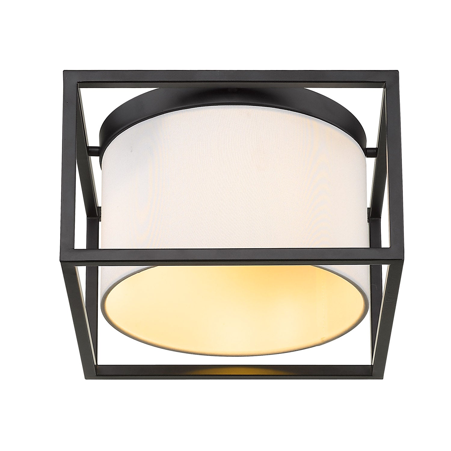 Golden Lighting Manhattan 2-light Flush Mount in Matte Black - - Golden Lighting