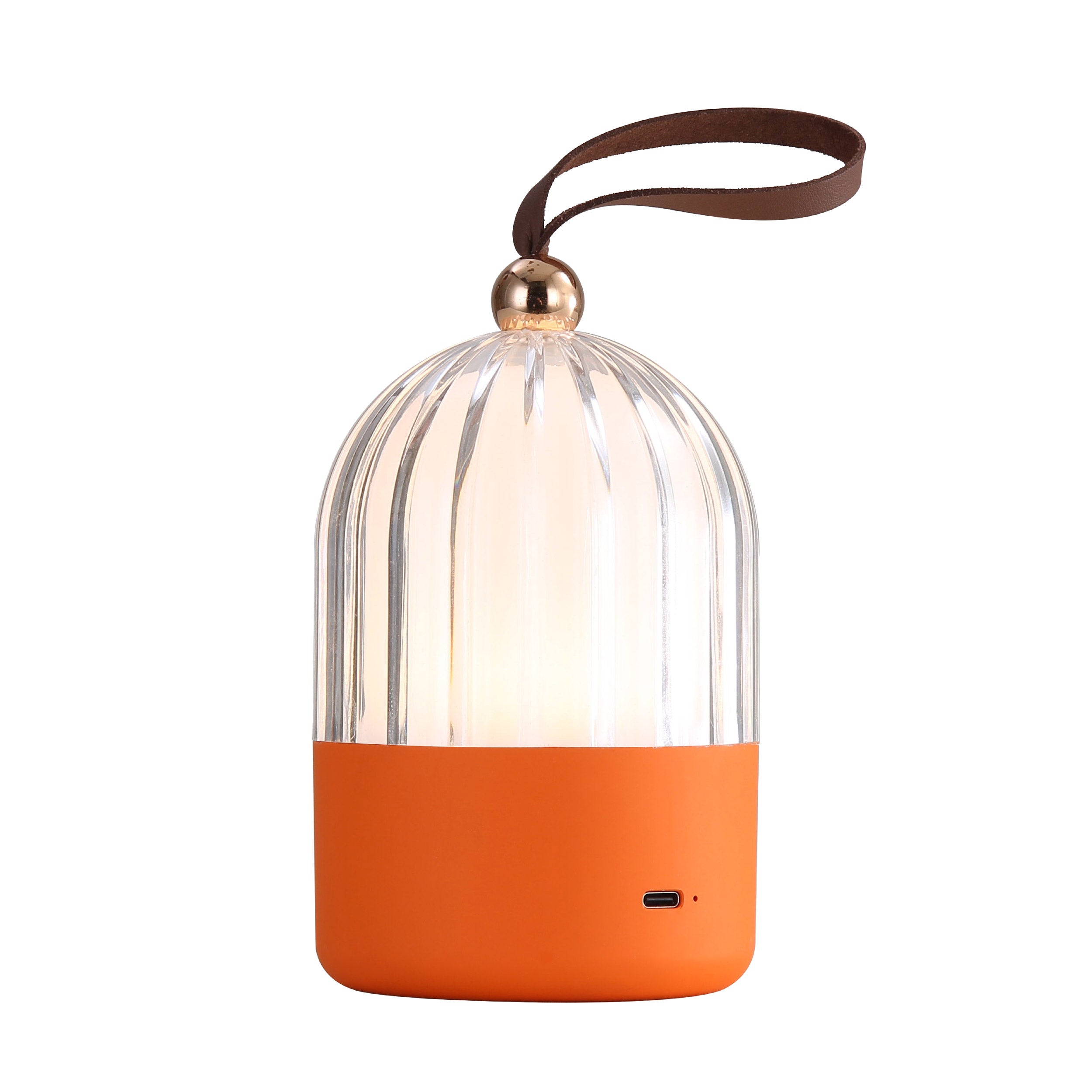 Lunari Cordless Integrated LED Table Lamp in Matte Orange