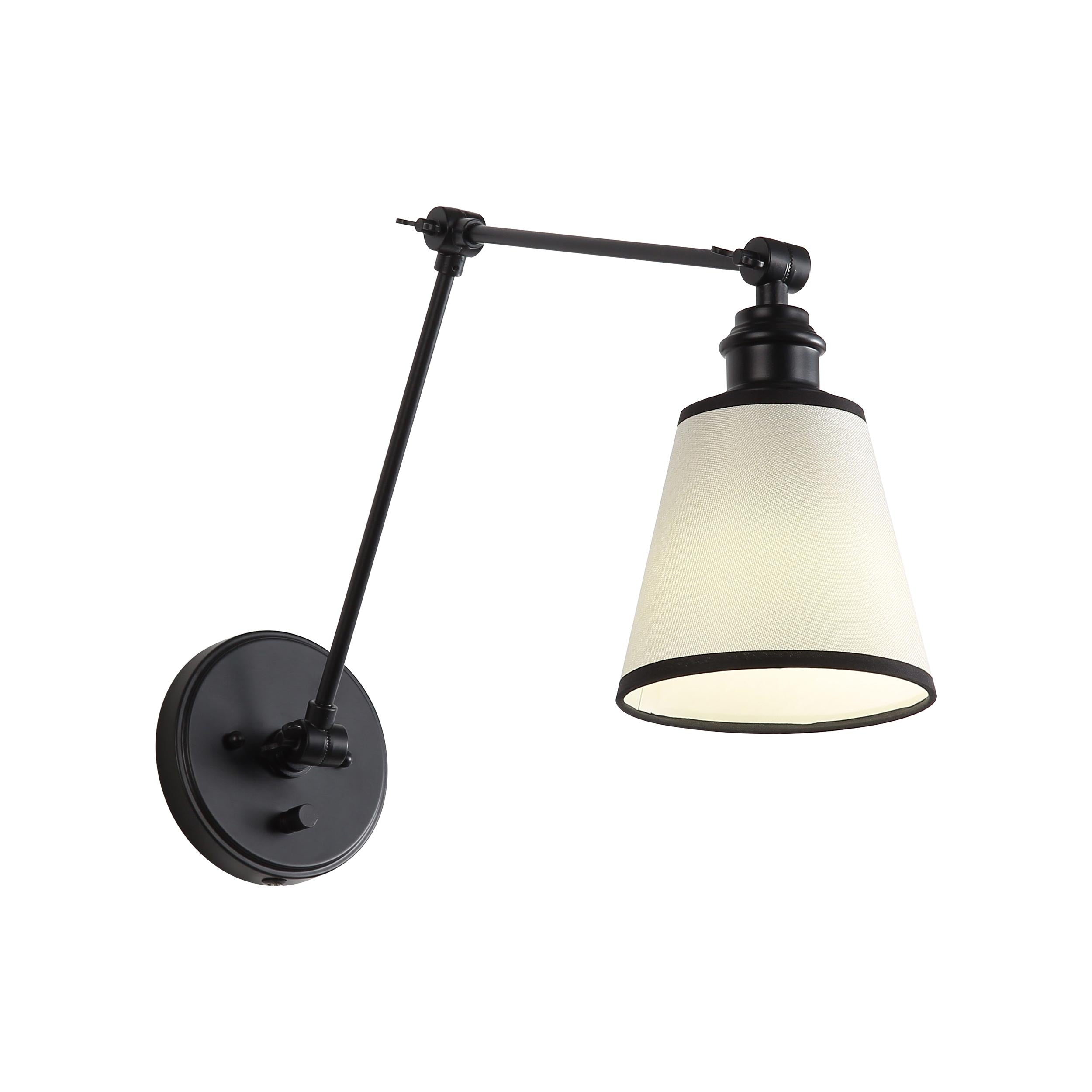 Yep by Golden Lighting Equinox 1-light Swing Arm Wall Lamp with Black Trim shade - - Golden Lighting