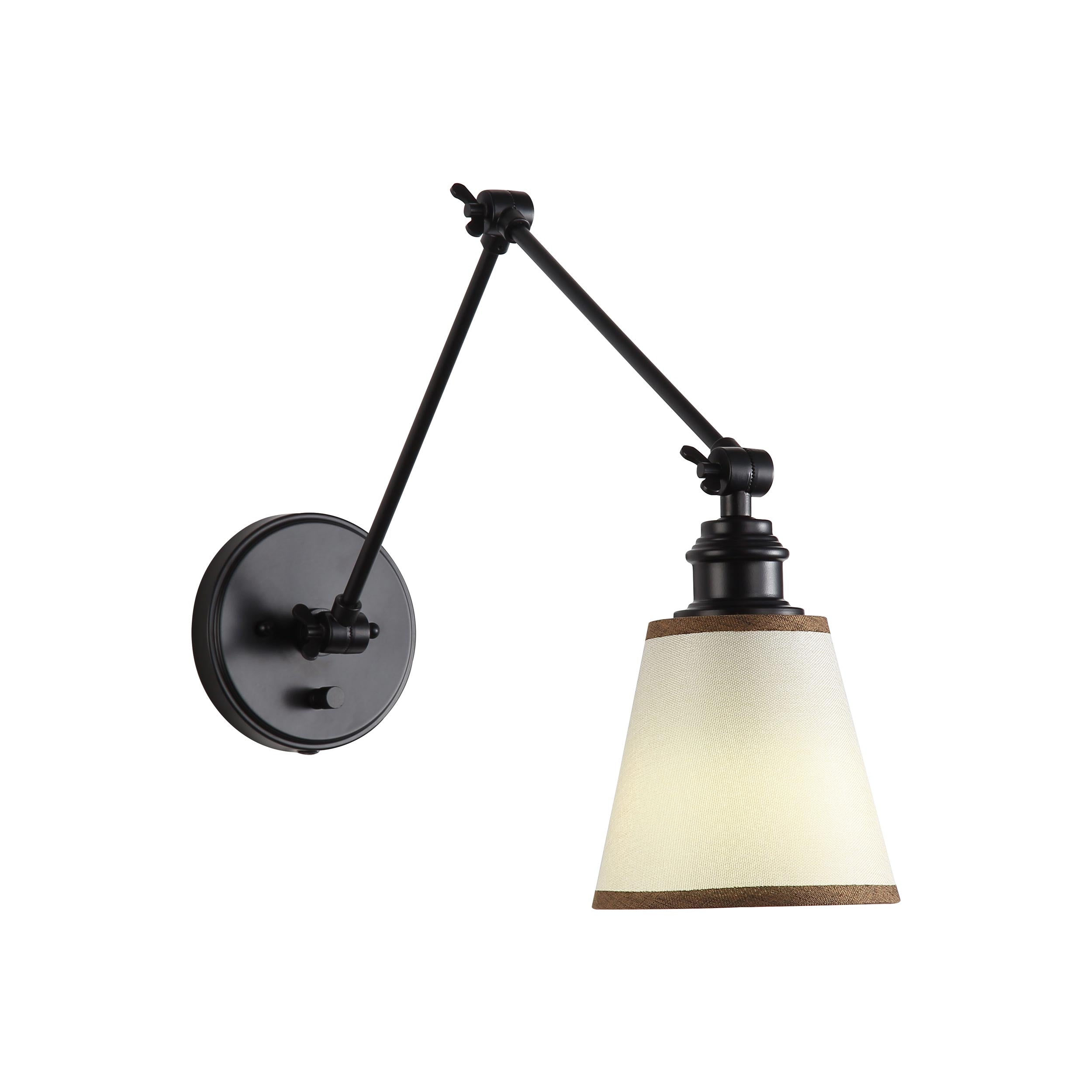 Yep by Golden Lighting Equinox 1-light Swing Arm Wall Lamp with Brown Trim shade - - Golden Lighting