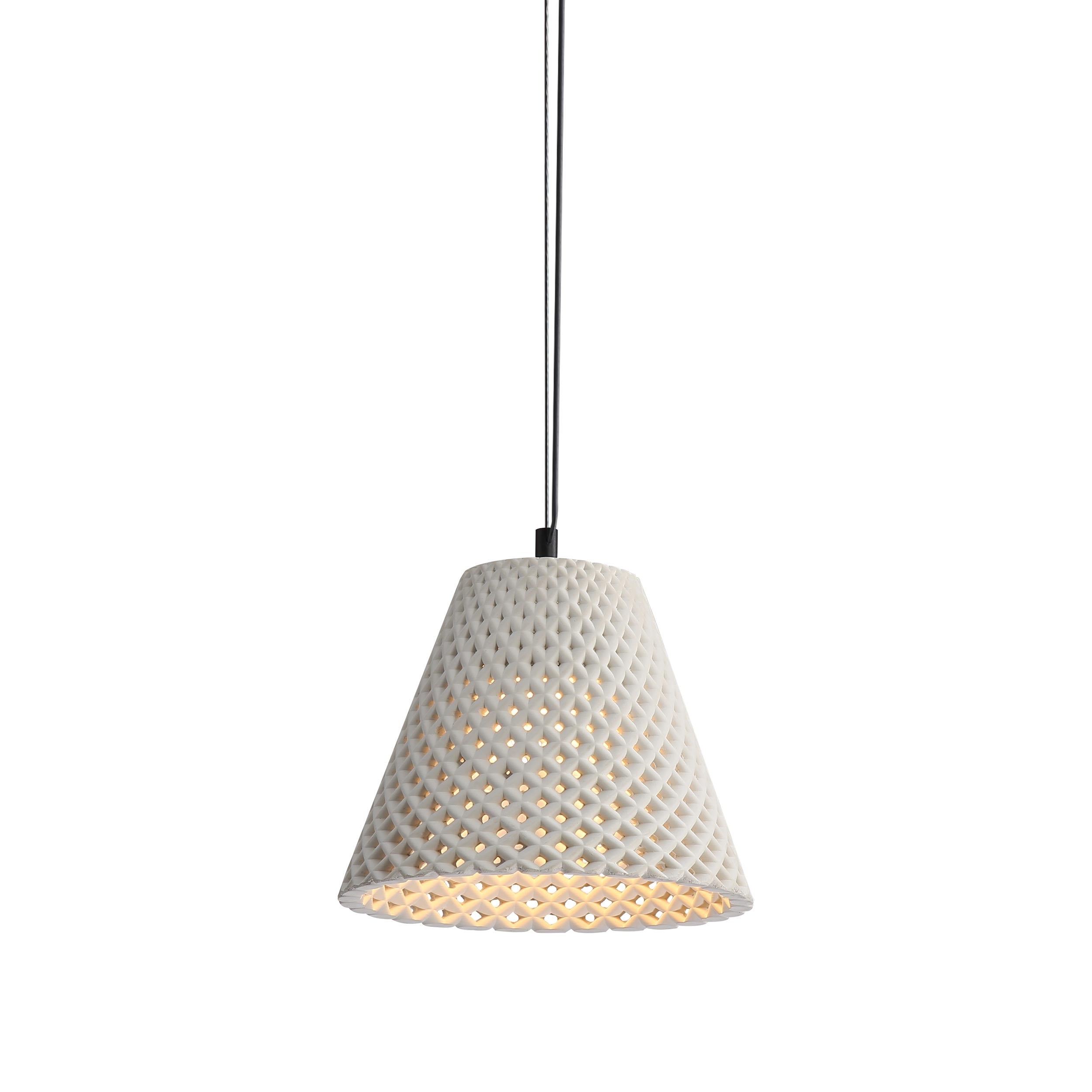 Golden Lighting Clarus 10in Integrated LED Pendant in White Sandstone Cement - - Golden Lighting