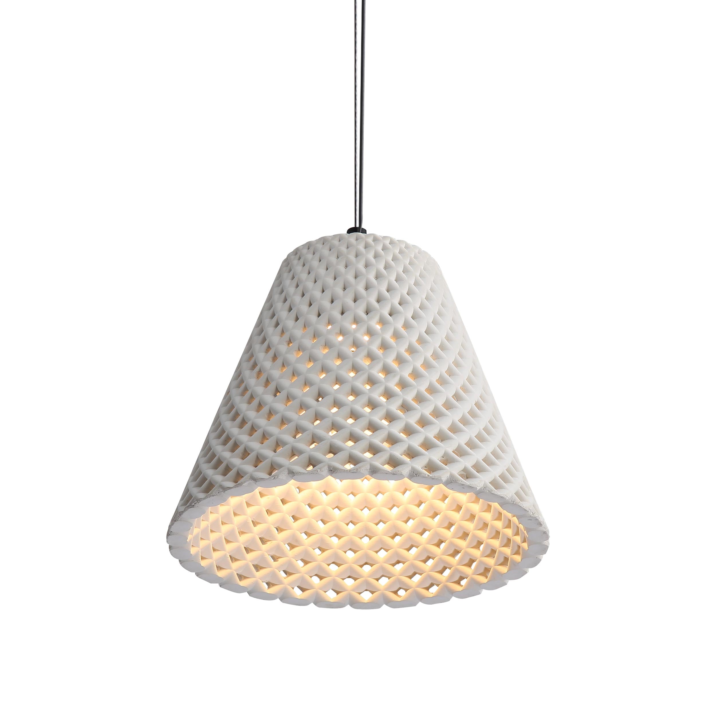 Golden Lighting Clarus 10in Integrated LED Pendant in White Sandstone Cement