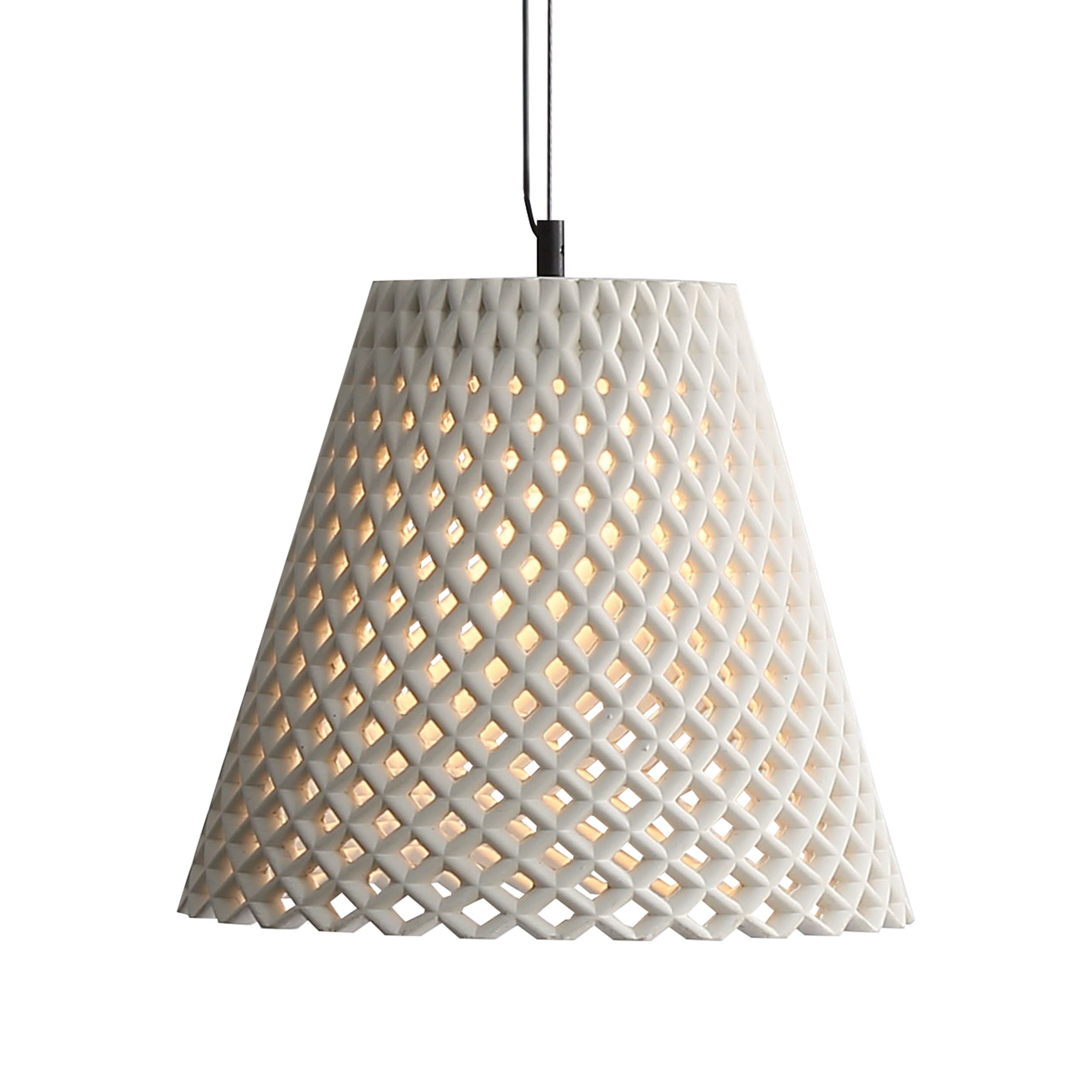 Golden Lighting Clarus 14in Integrated LED Pendant in White Sandstone Cement