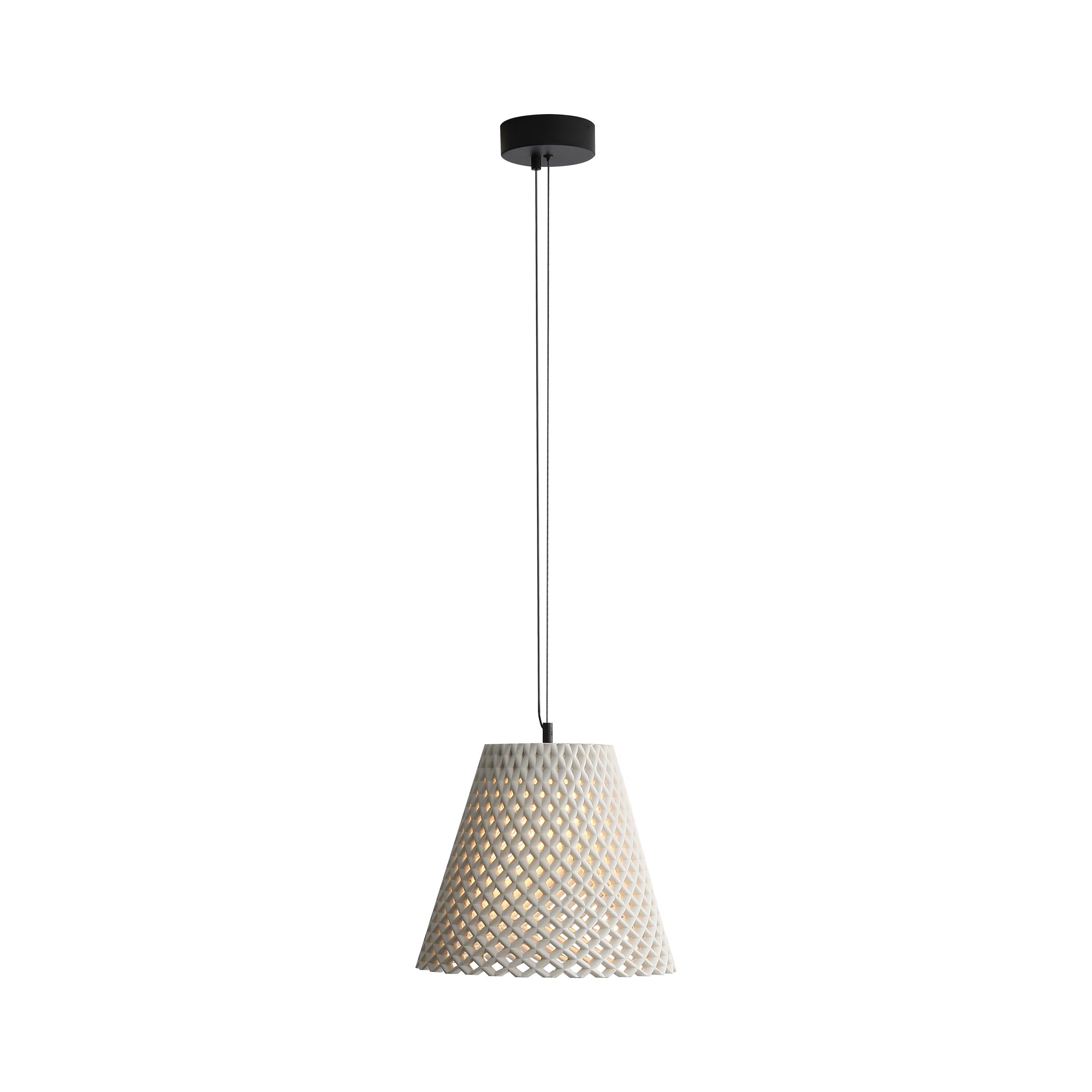 Clarus 14" LED Pendant in White Sandstone Cement - - Golden Lighting