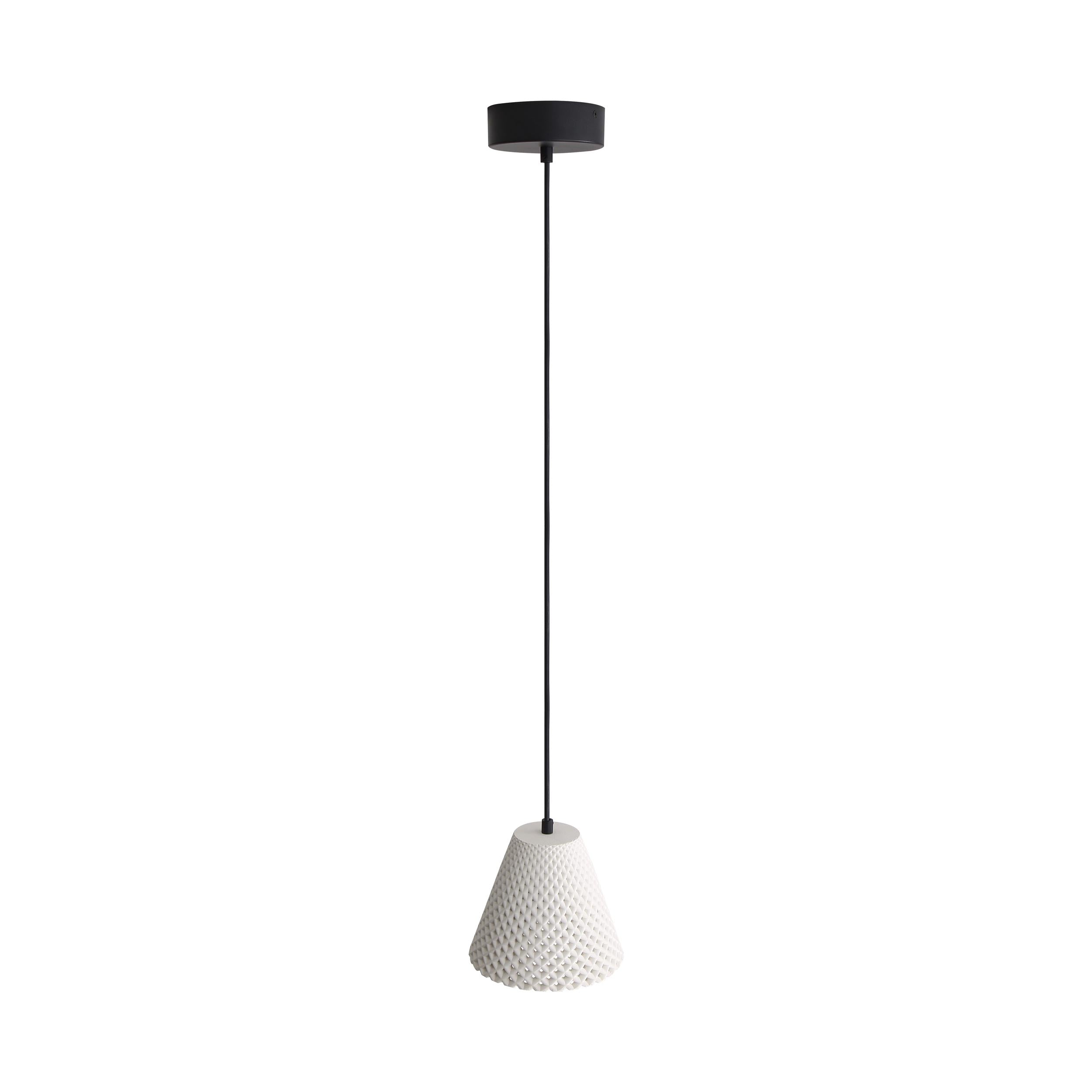 Golden Lighting Clarus 8in Integrated LED Pendant in White Sandstone Cement - - Golden Lighting