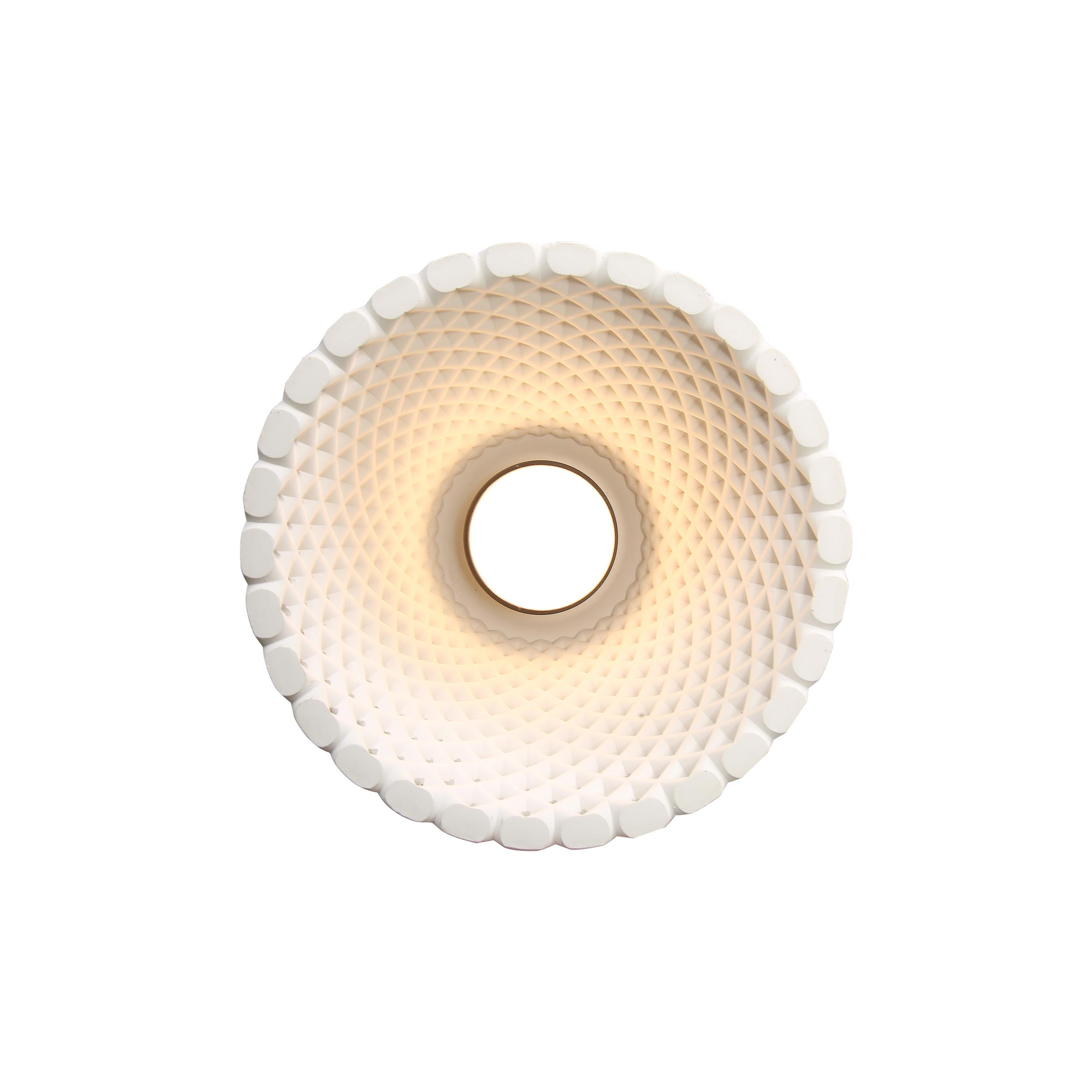Golden Lighting Clarus 8in Integrated LED Pendant in White Sandstone Cement - - Golden Lighting