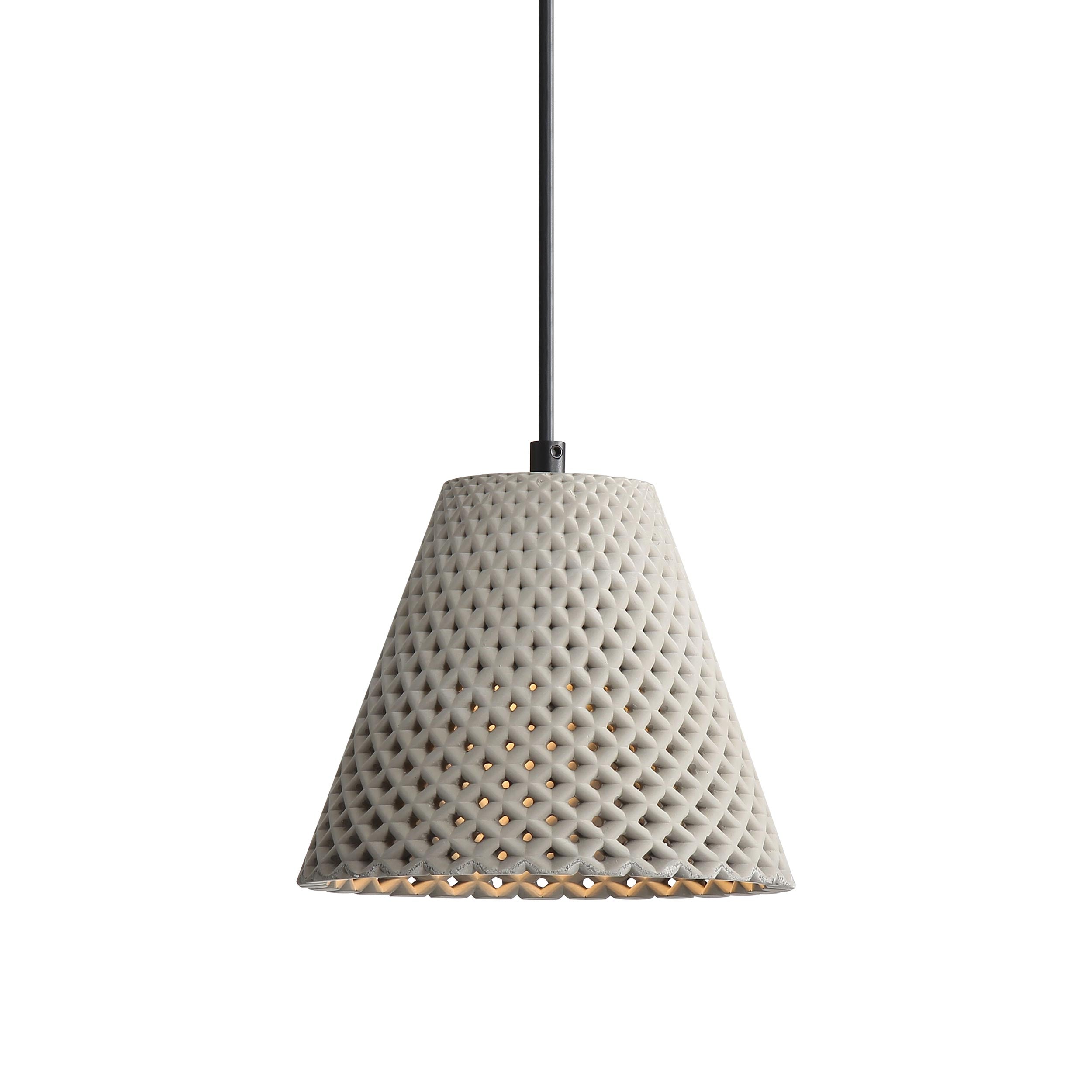 Clarus 8" LED Pendant in Grey Cement - Default Title - Golden Lighting