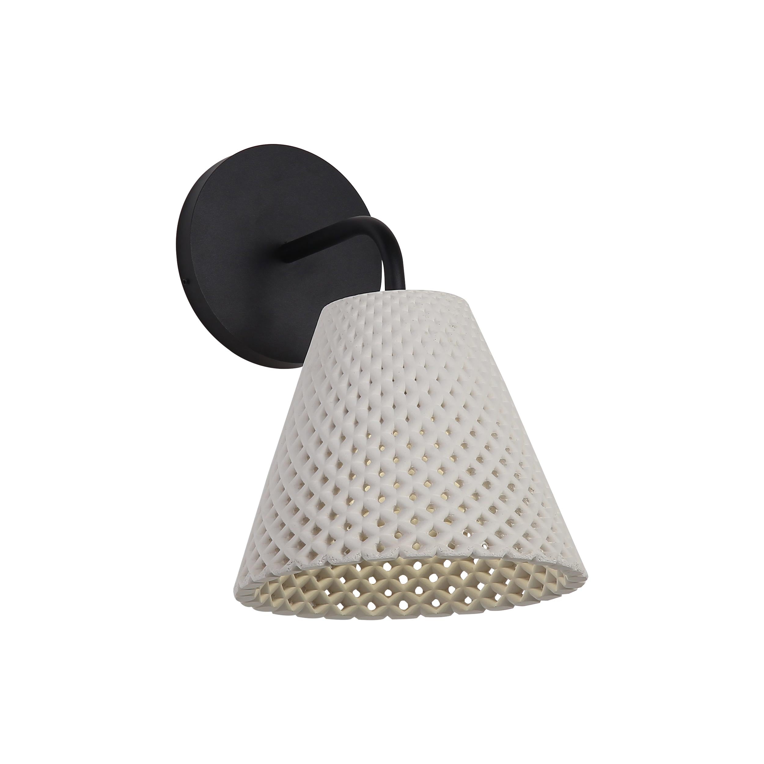 Golden Lighting Clarus Integrated LED Wall Sconce in White Sandstone Cement