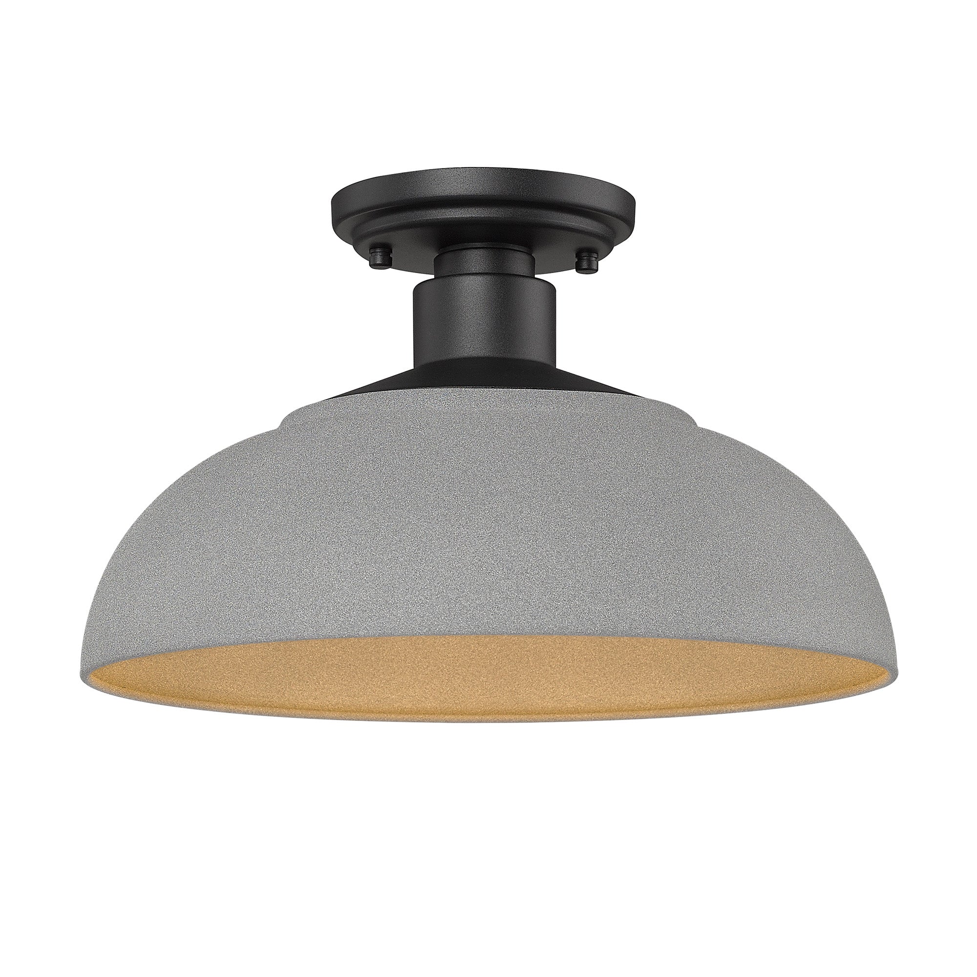 Yep by Golden Lighting Levitt 1-light Outdoor Ceiling in Natural Black and Natural Gray shade - - Golden Lighting