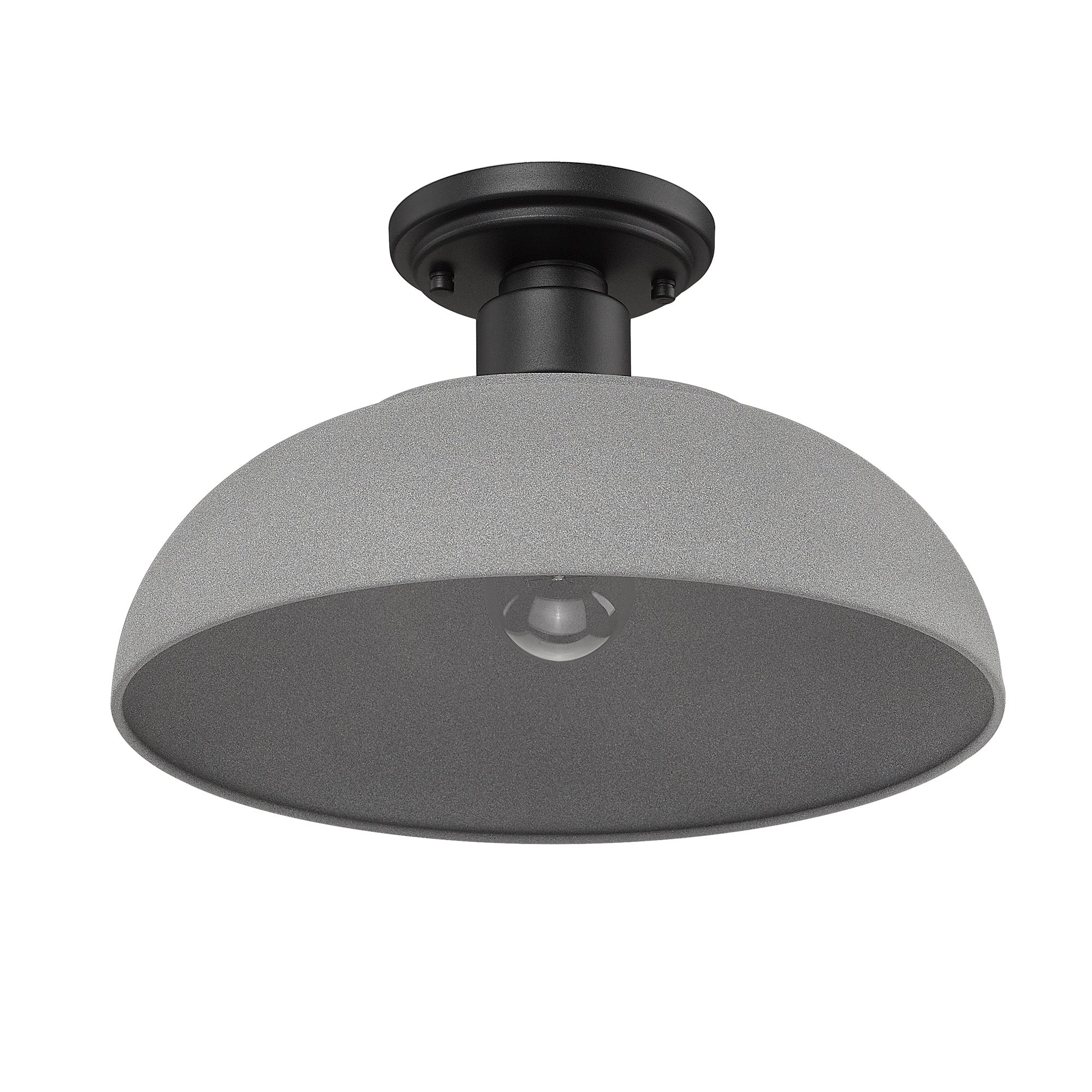 Yep by Golden Lighting Levitt 1-light Outdoor Ceiling in Natural Black and Natural Gray shade - - Golden Lighting