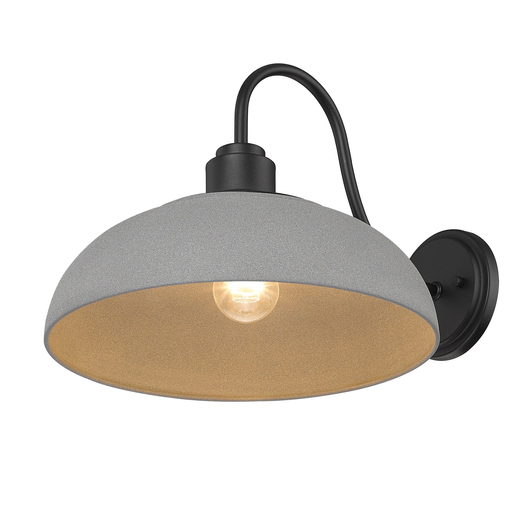 Yep by Golden Lighting Levitt 1-light Outdoor Wall in Natural Black and Natural Gray shade - - Golden Lighting