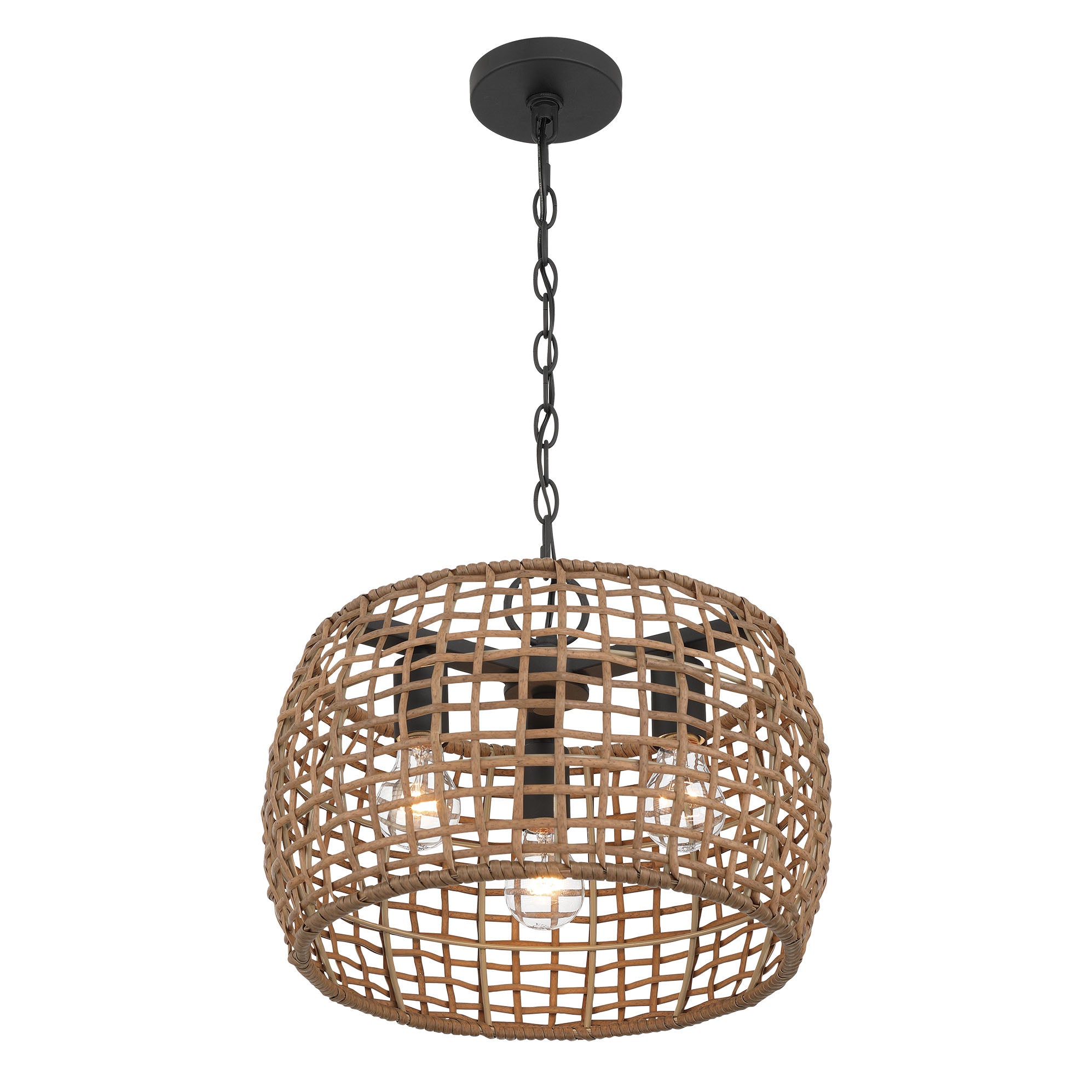 Weavelight 3-light Pendant in Natural Black