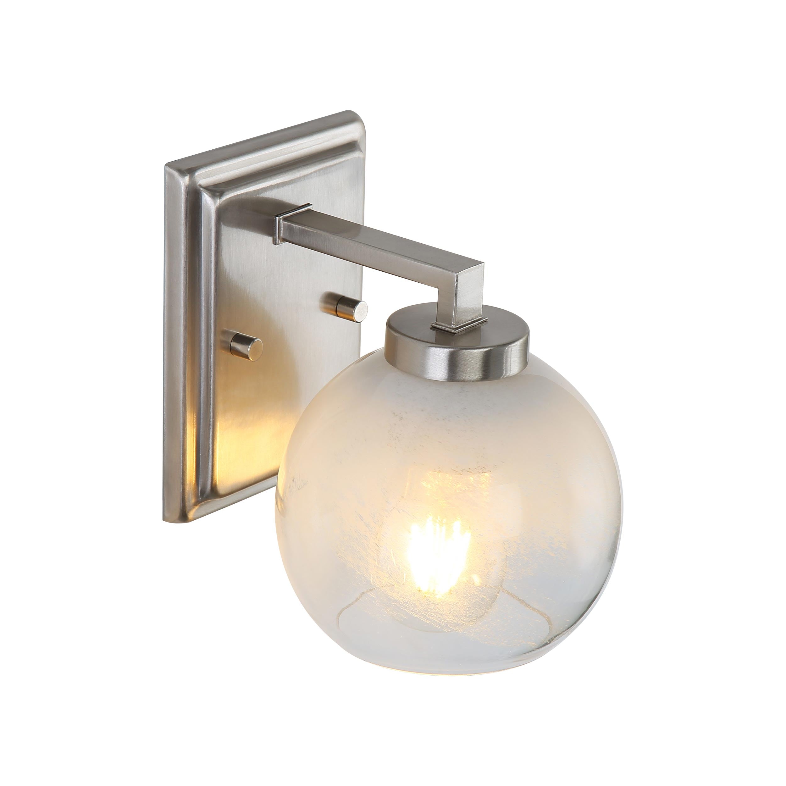 Yep by Golden Lighting Elliott 1-light Vanity in Pewter and Clear Alabaster Glass - - Golden Lighting