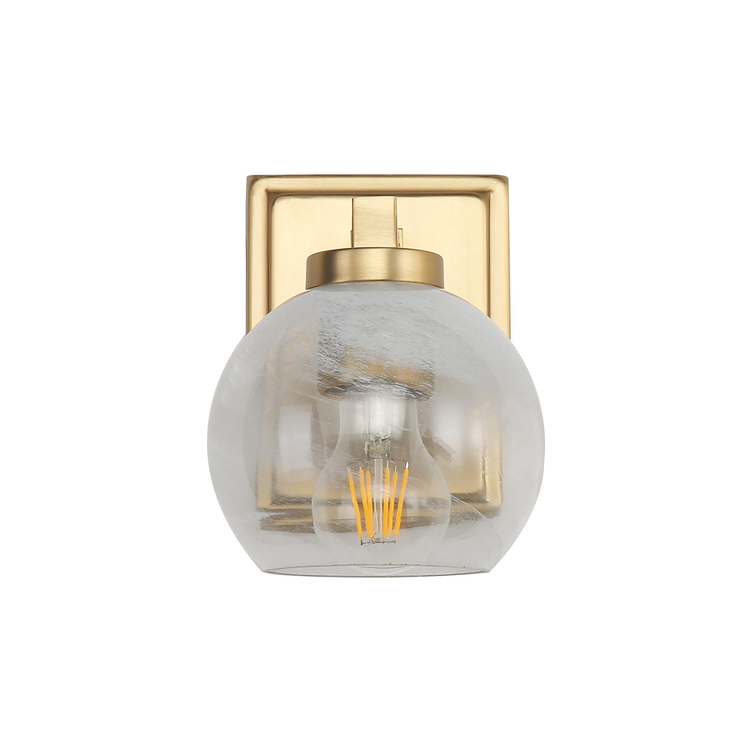 Elliott 1-Light Vanity Light in Brushed Champagne Bronze with Alabaster Shade - - Golden Lighting