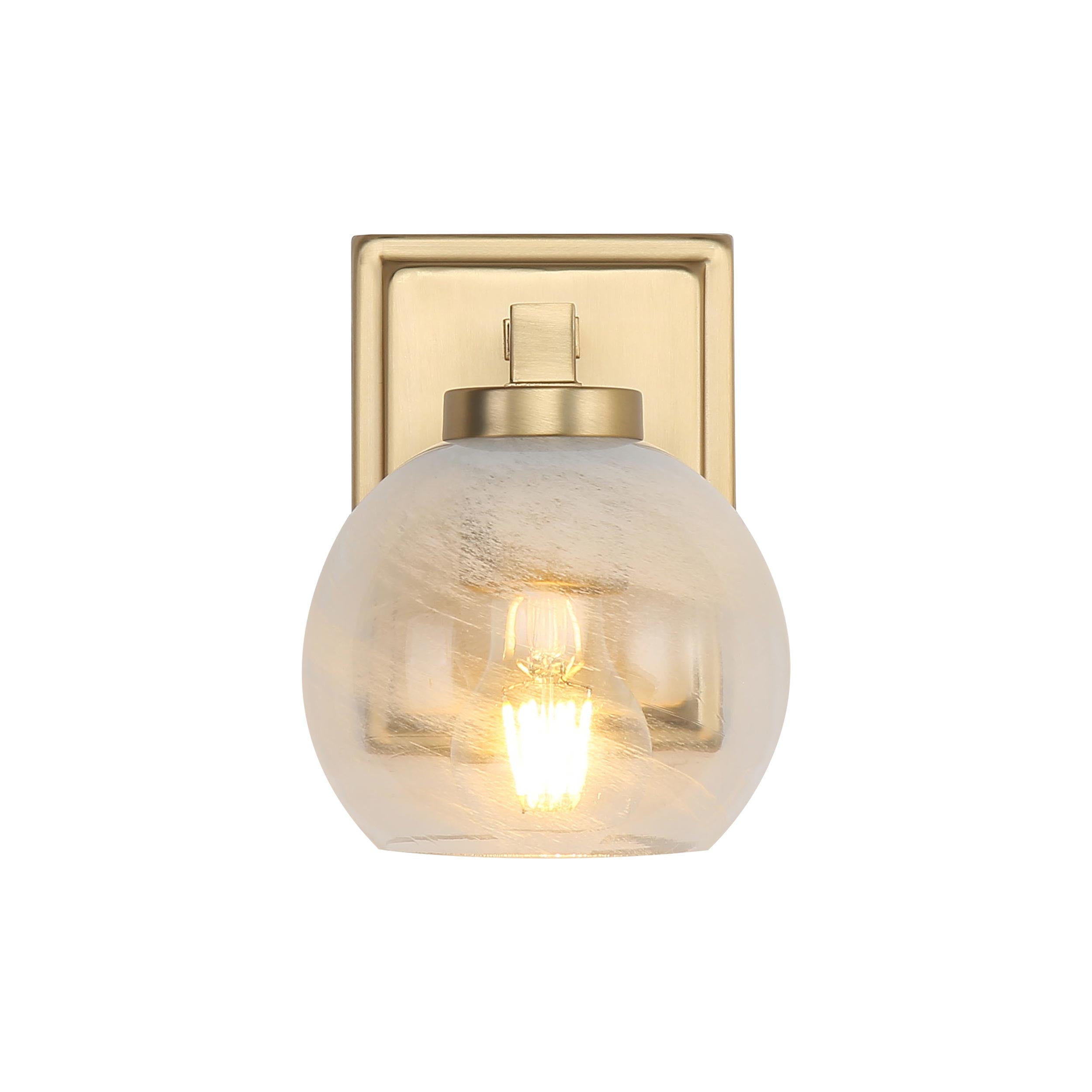 Elliott 1-Light Vanity Light in Brushed Champagne Bronze with Alabaster Shade - Default Title - Golden Lighting